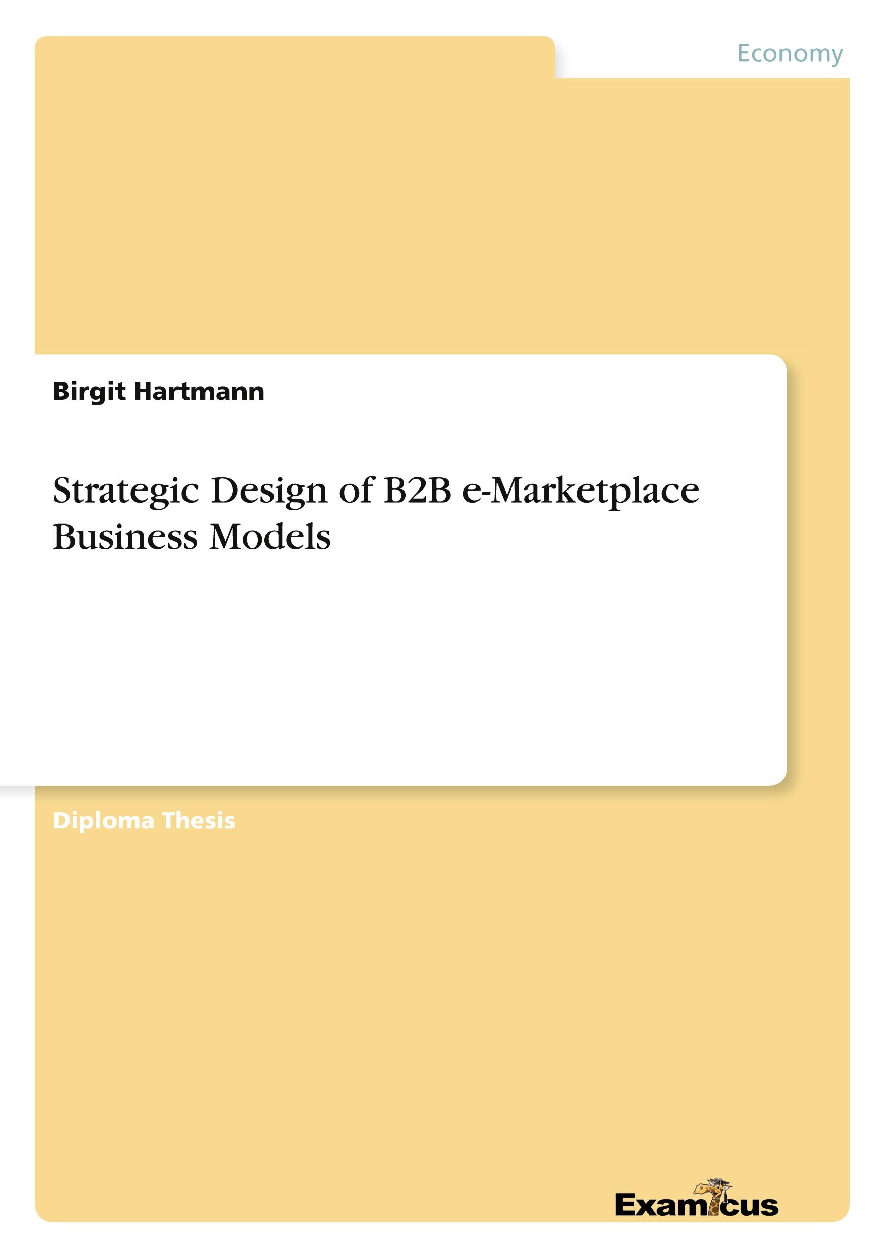 Vorderes Coverbild Strategic Design of B2B e-Marketplace Business Models
