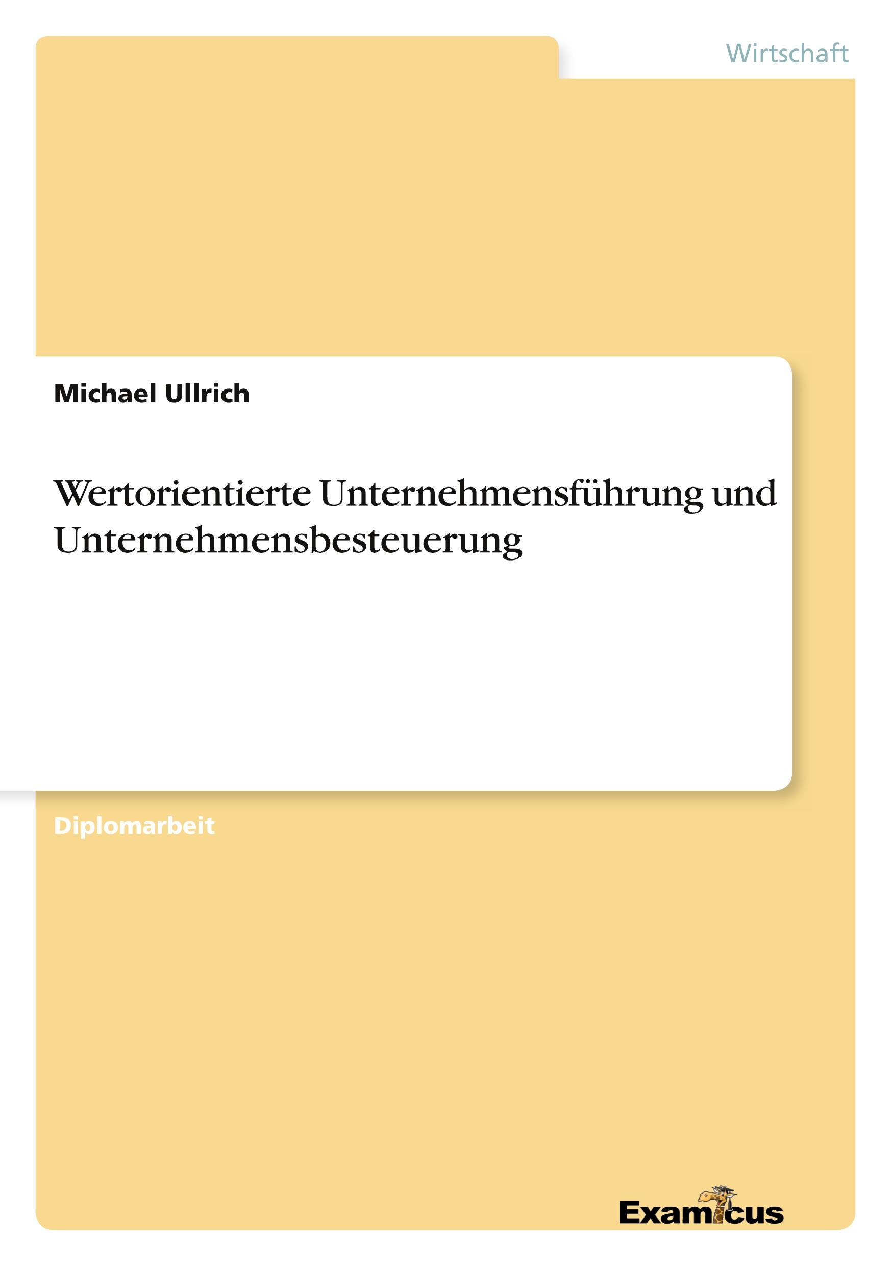 Vorderes Coverbild Wertorientierte Unternehmensführung und Unternehmensbesteuerung