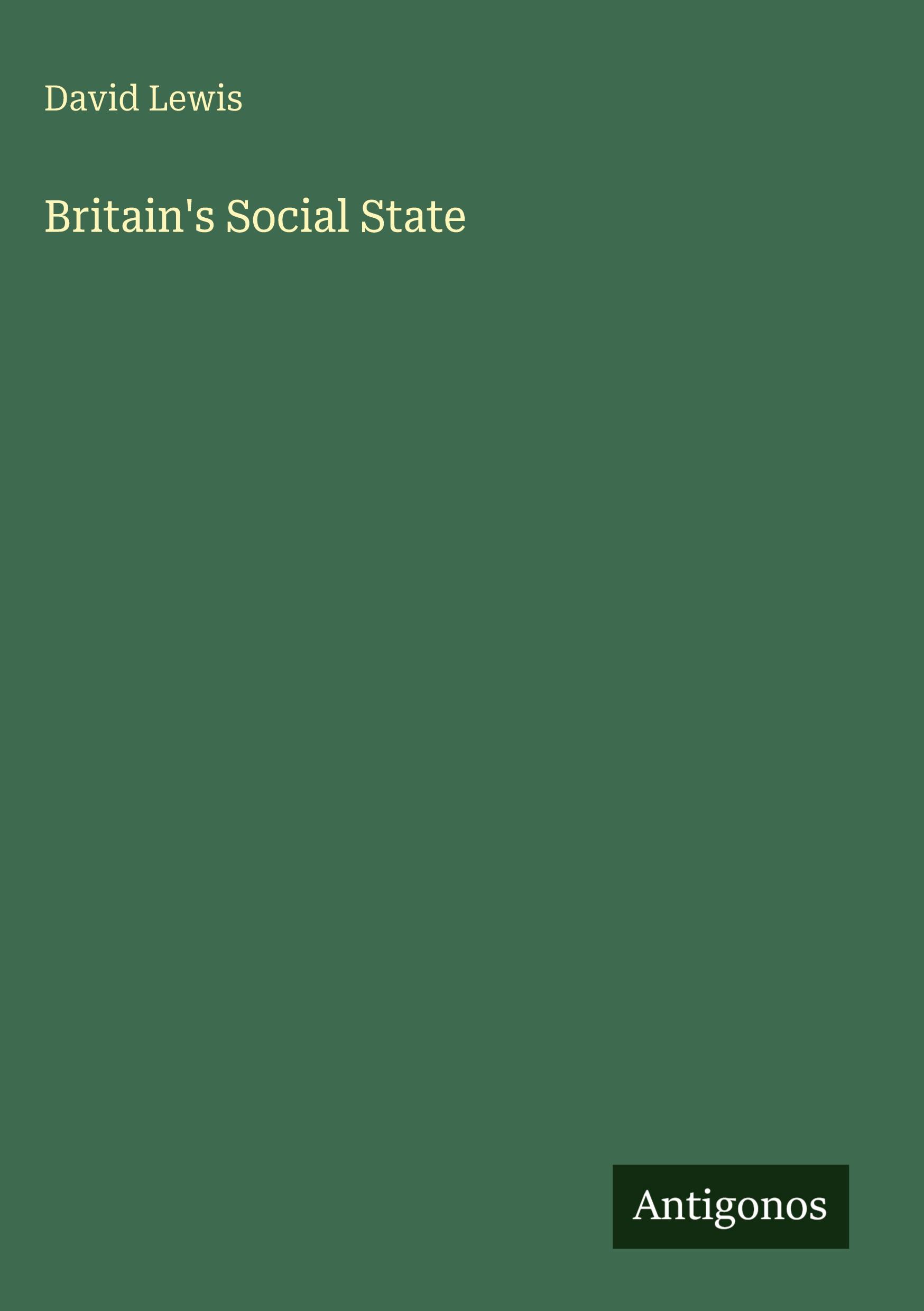 Vorderes Coverbild Britain's Social State