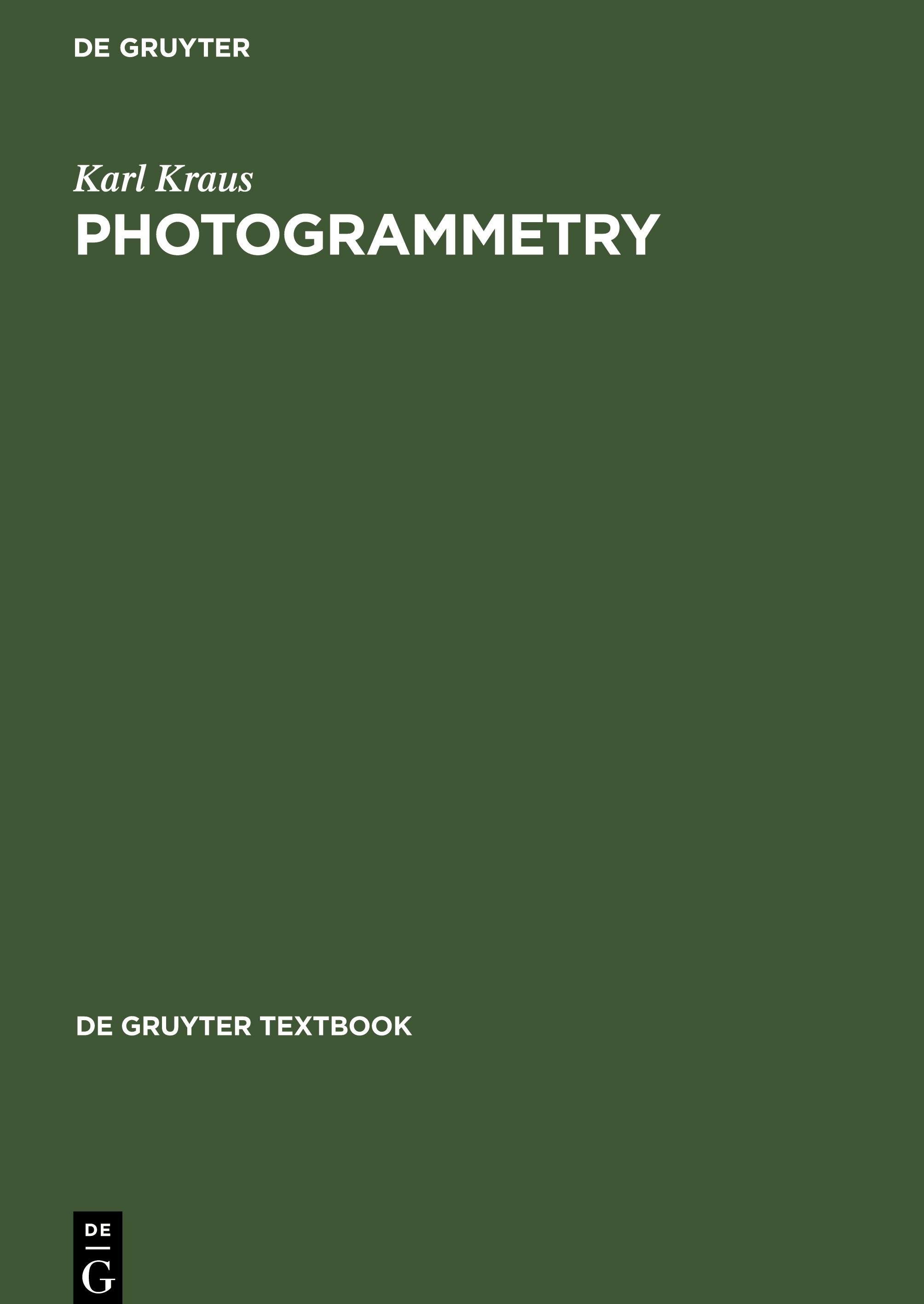 Vorderes Coverbild Photogrammetry
