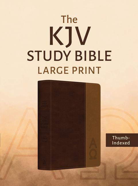 Vorderes Coverbild The KJV Study Bible, Large Print (Indexed) [Two-Tone Brown Alpha & Omega]