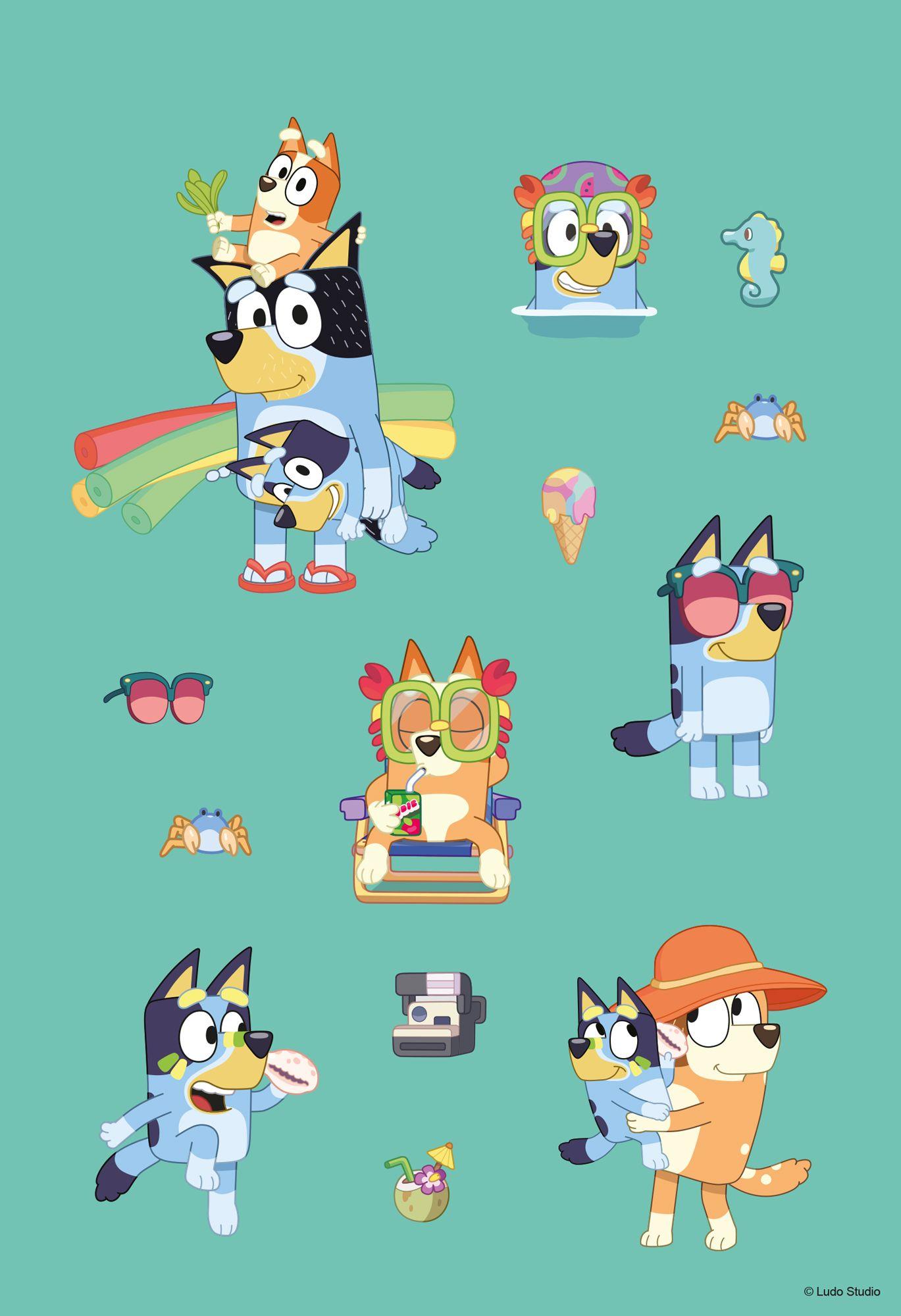 Beispielinhalt (Bild) Bluey: Superstarker Sticker- und Malspaß