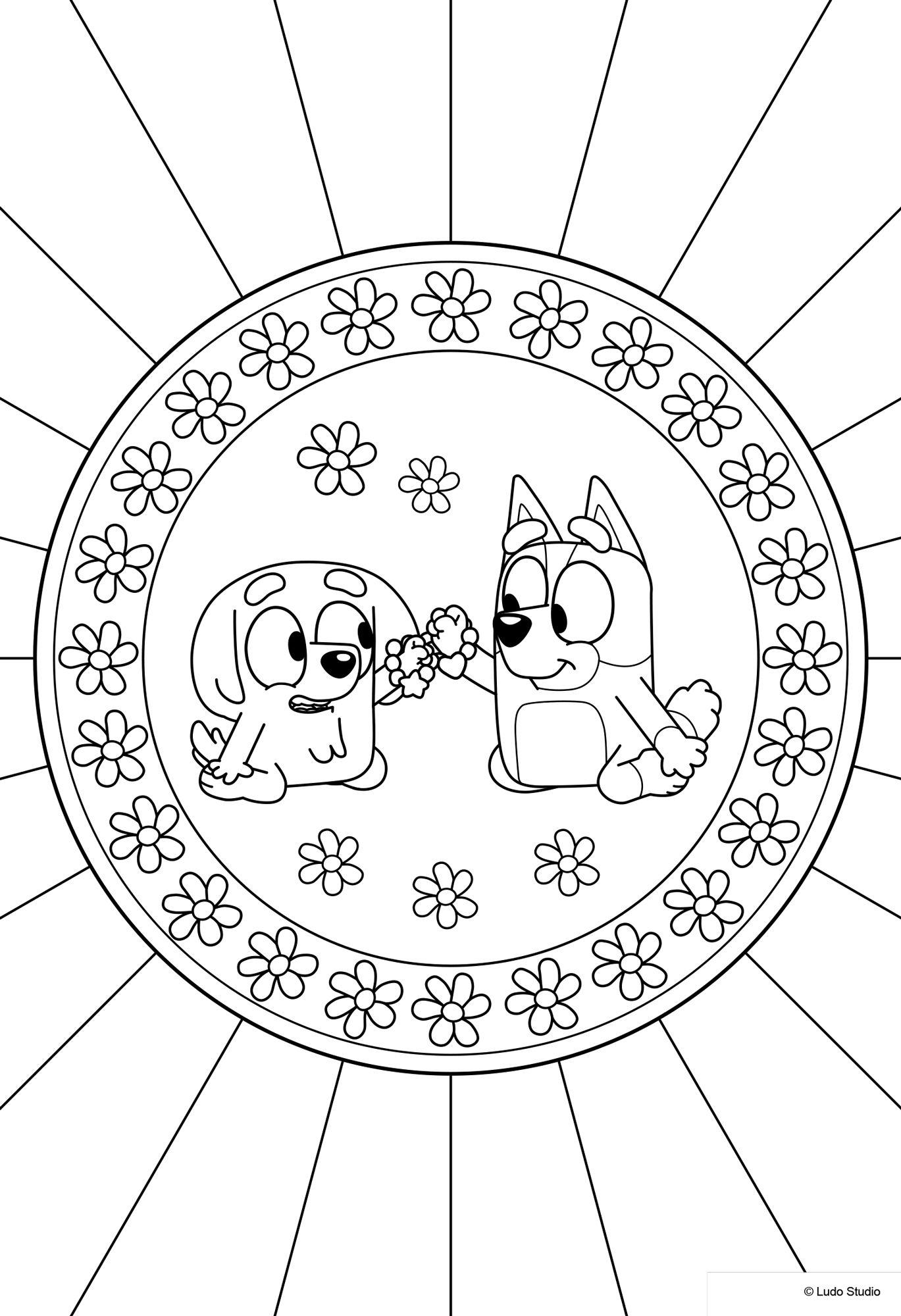 Beispielinhalt (Bild) Bluey: Superstarker Sticker- und Malspaß