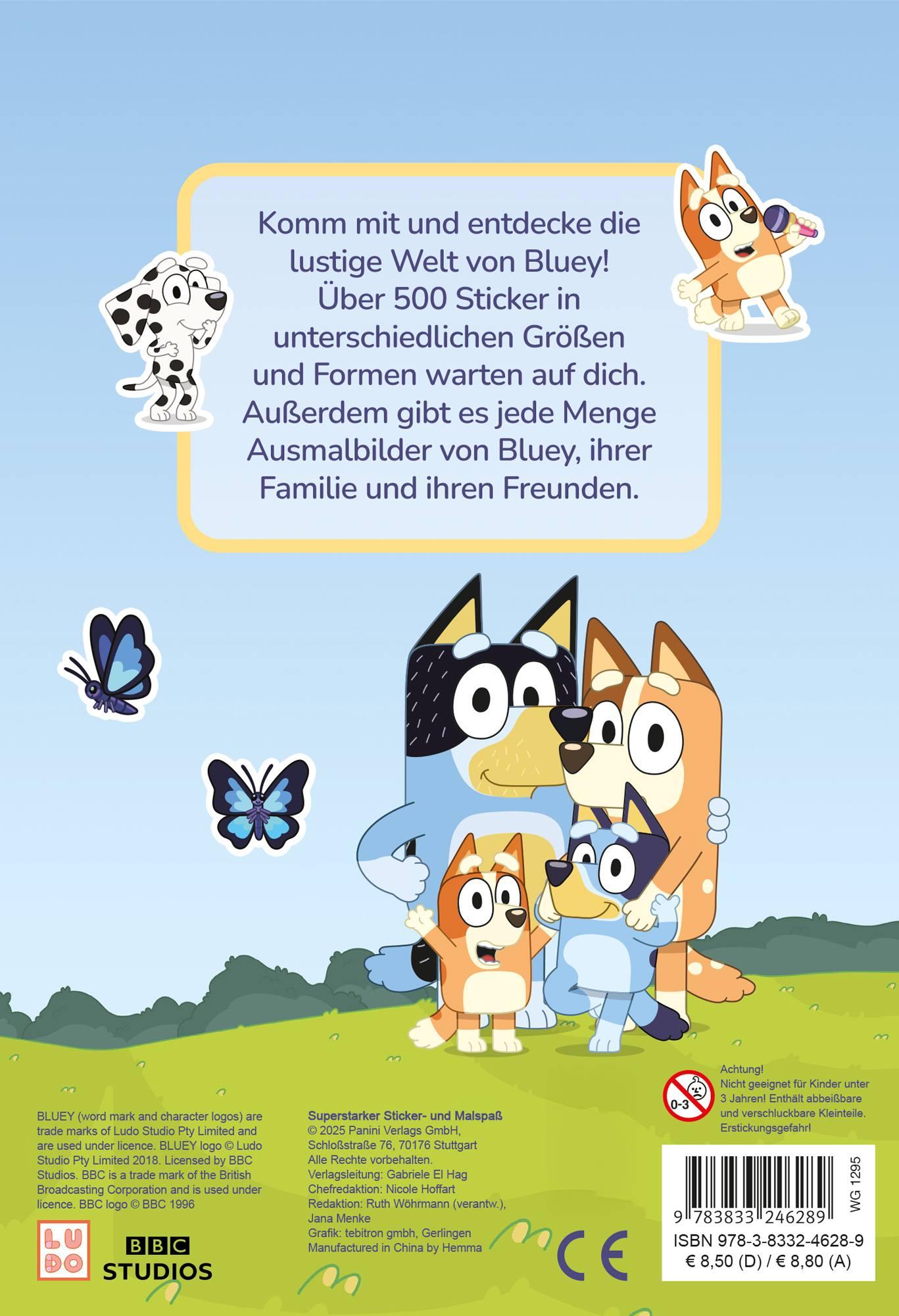 Rückseitencover Bluey: Superstarker Sticker- und Malspaß