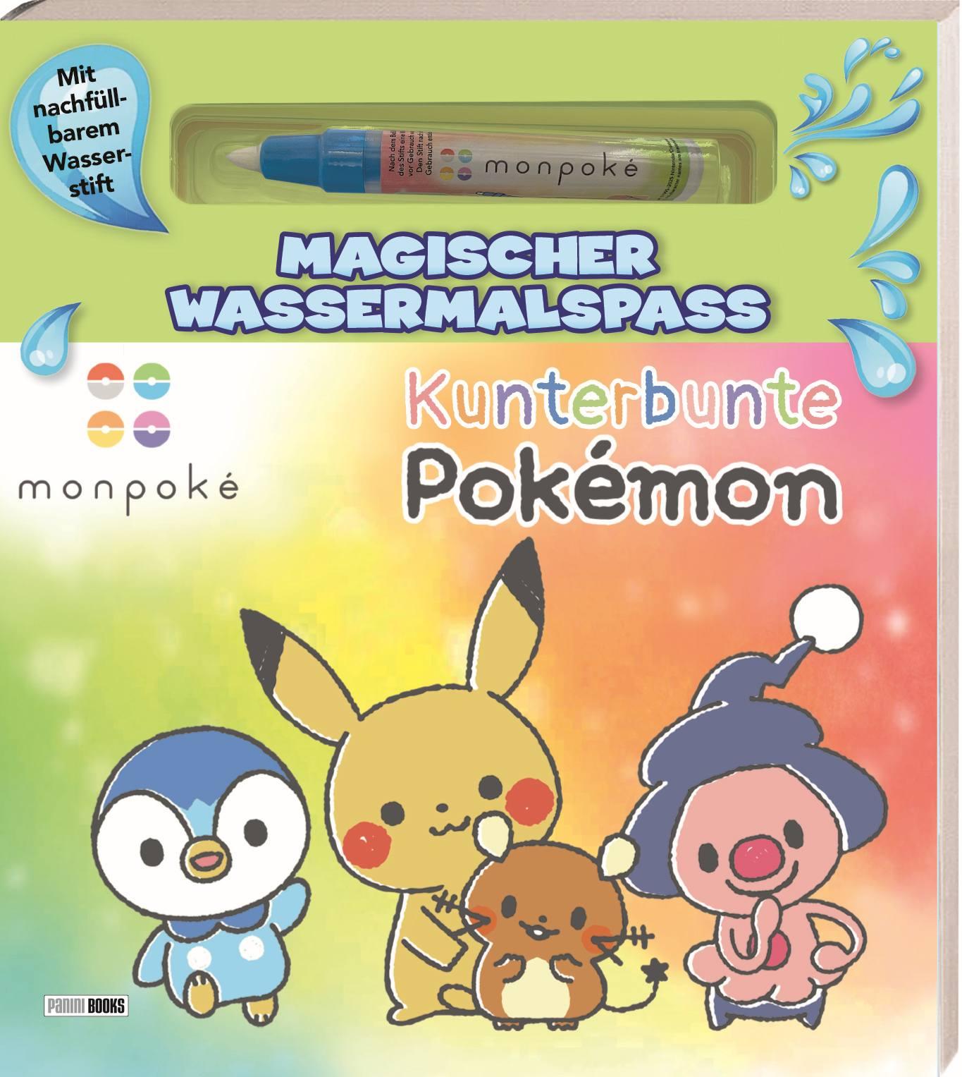 Vorderes Coverbild monpoké: Magischer Wassermalspaß - Kunterbunte Pokémon
