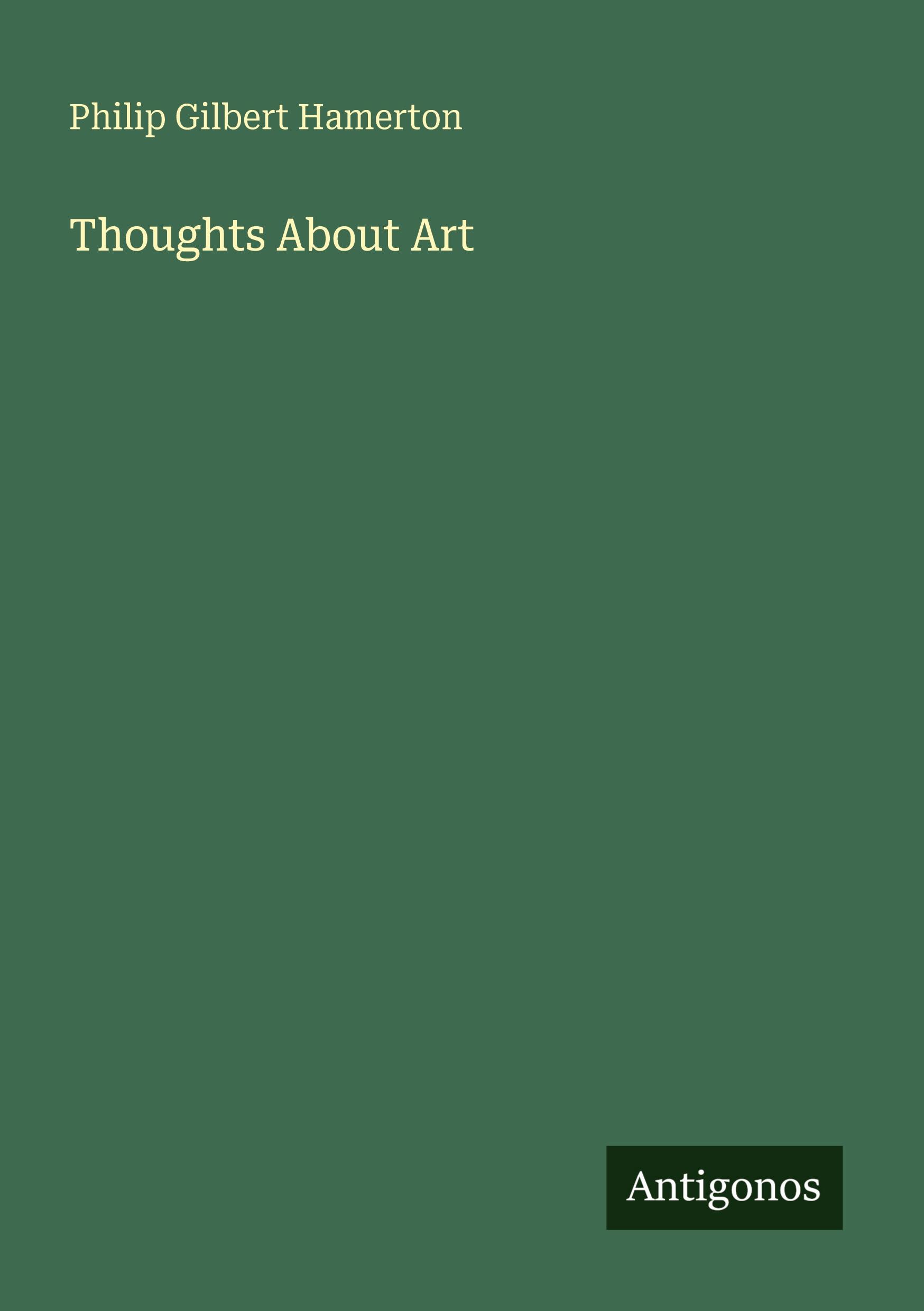 Vorderes Coverbild Thoughts About Art