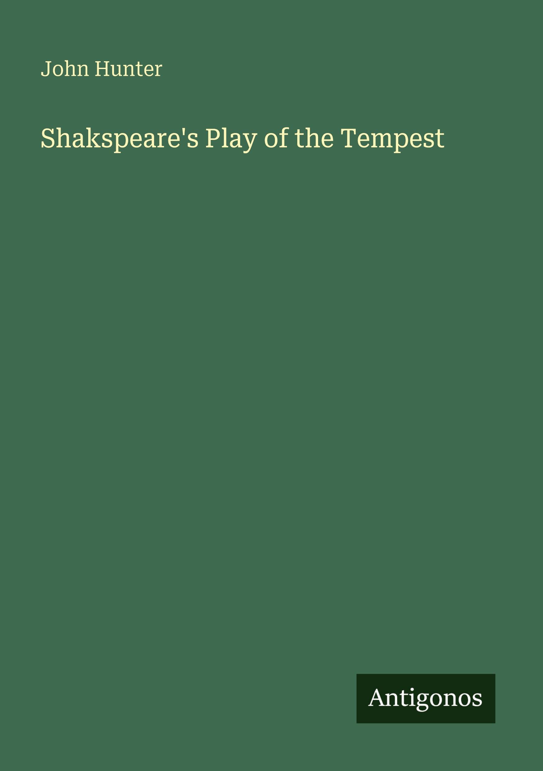 Vorderes Coverbild Shakspeare's Play of the Tempest