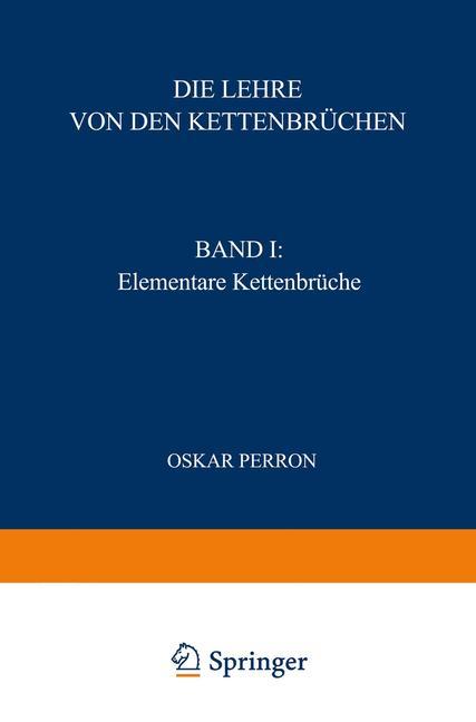 Vorderes Coverbild Die Lehre von den Kettenbrüchen