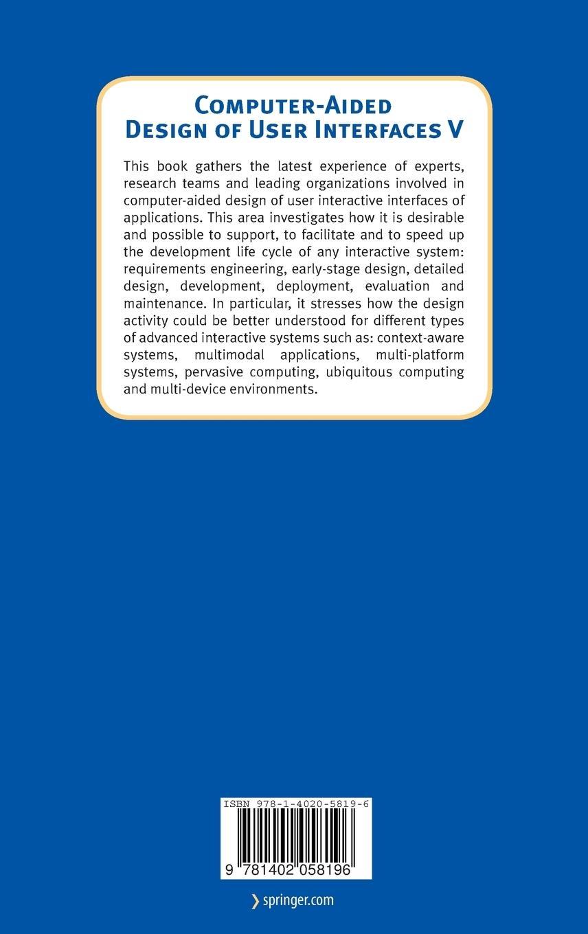 Rückseitencover Computer-Aided Design of User Interfaces V