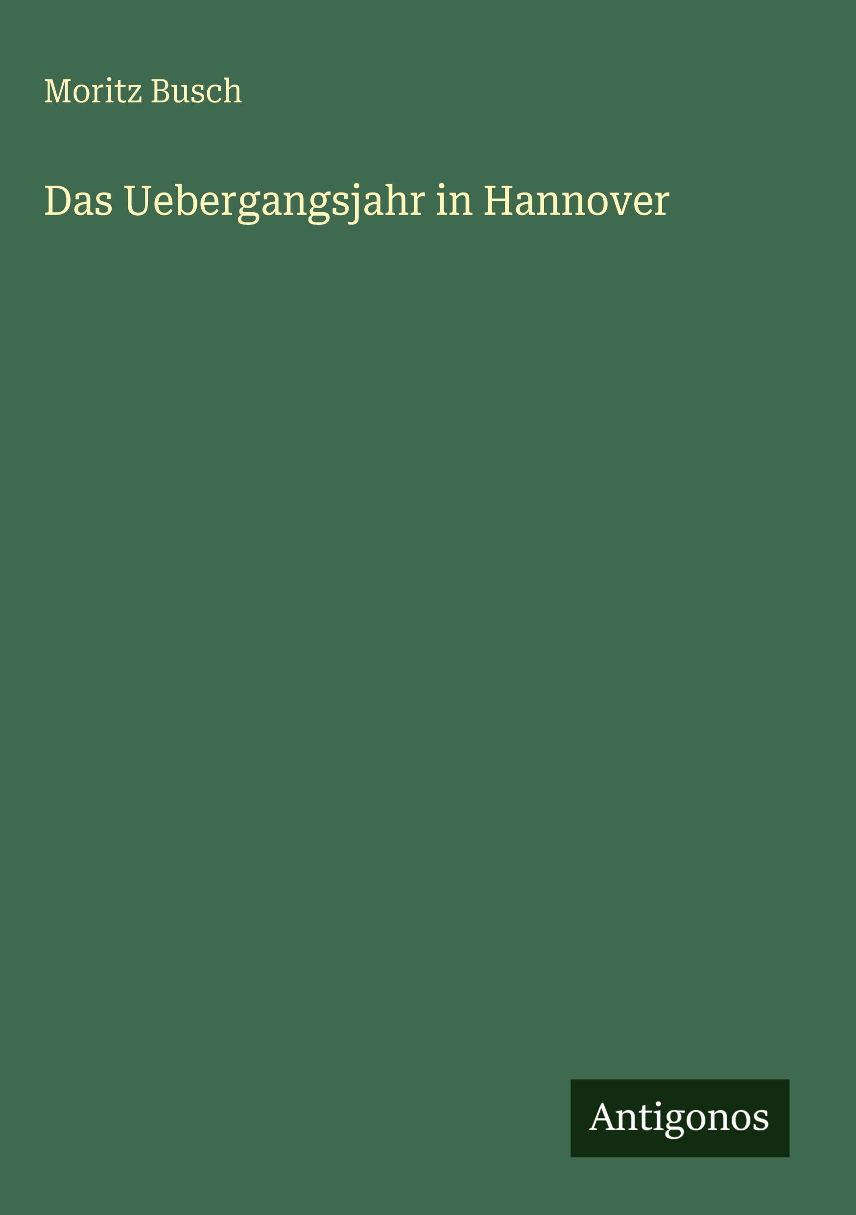 Vorderes Coverbild Das Uebergangsjahr in Hannover