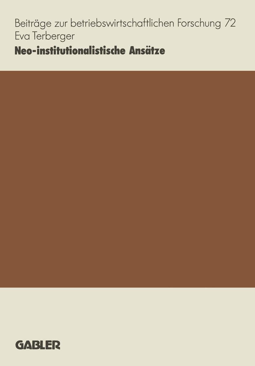 Vorderes Coverbild Neo-institutionalistische Ansätze