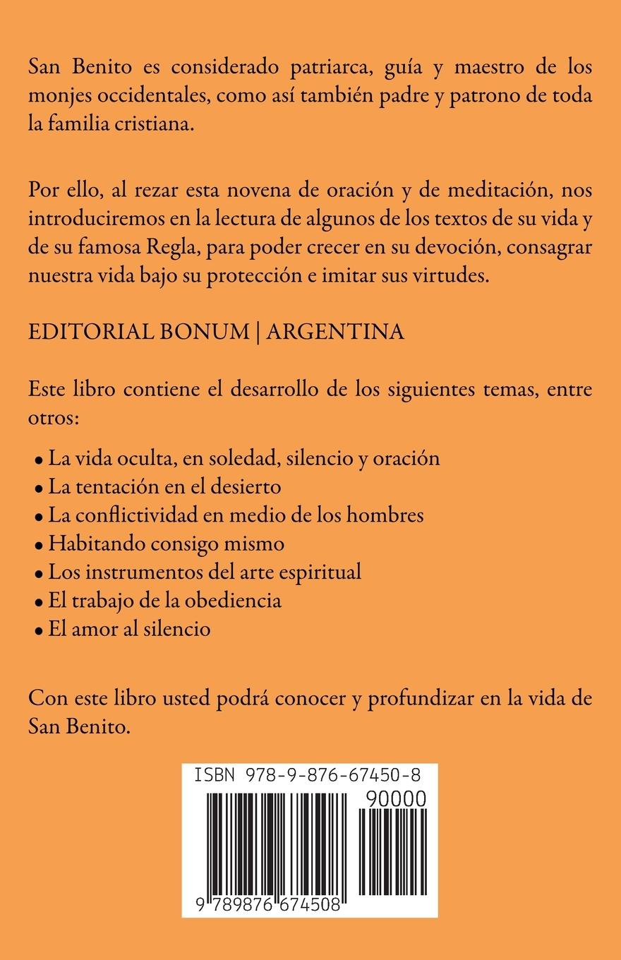 Rückseitencover Novena de oración y meditación en honor a San Benito