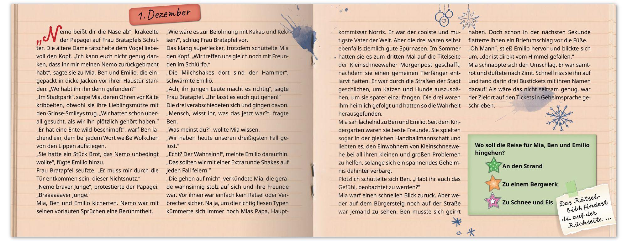 Beispielinhalt (Bild) Der mysteriöse Weihnachtsdieb - Ein Escape-Adventskalender für Kids