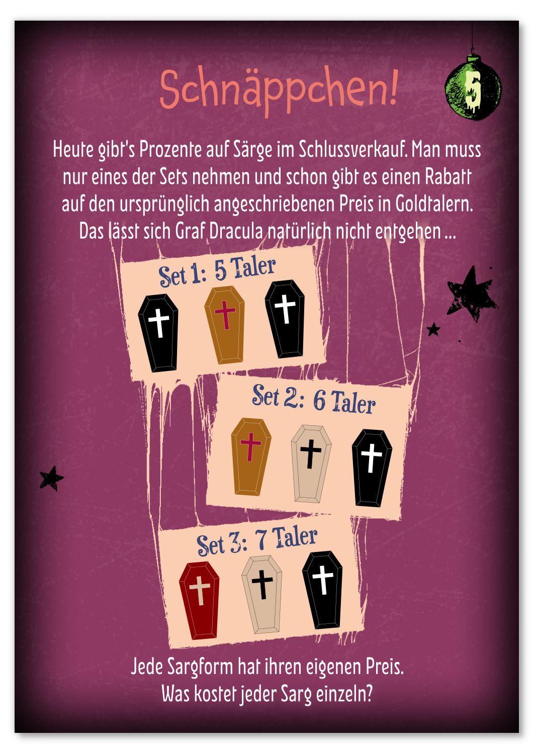 Beispielinhalt (Bild) Rätseladventskalender Dracula
