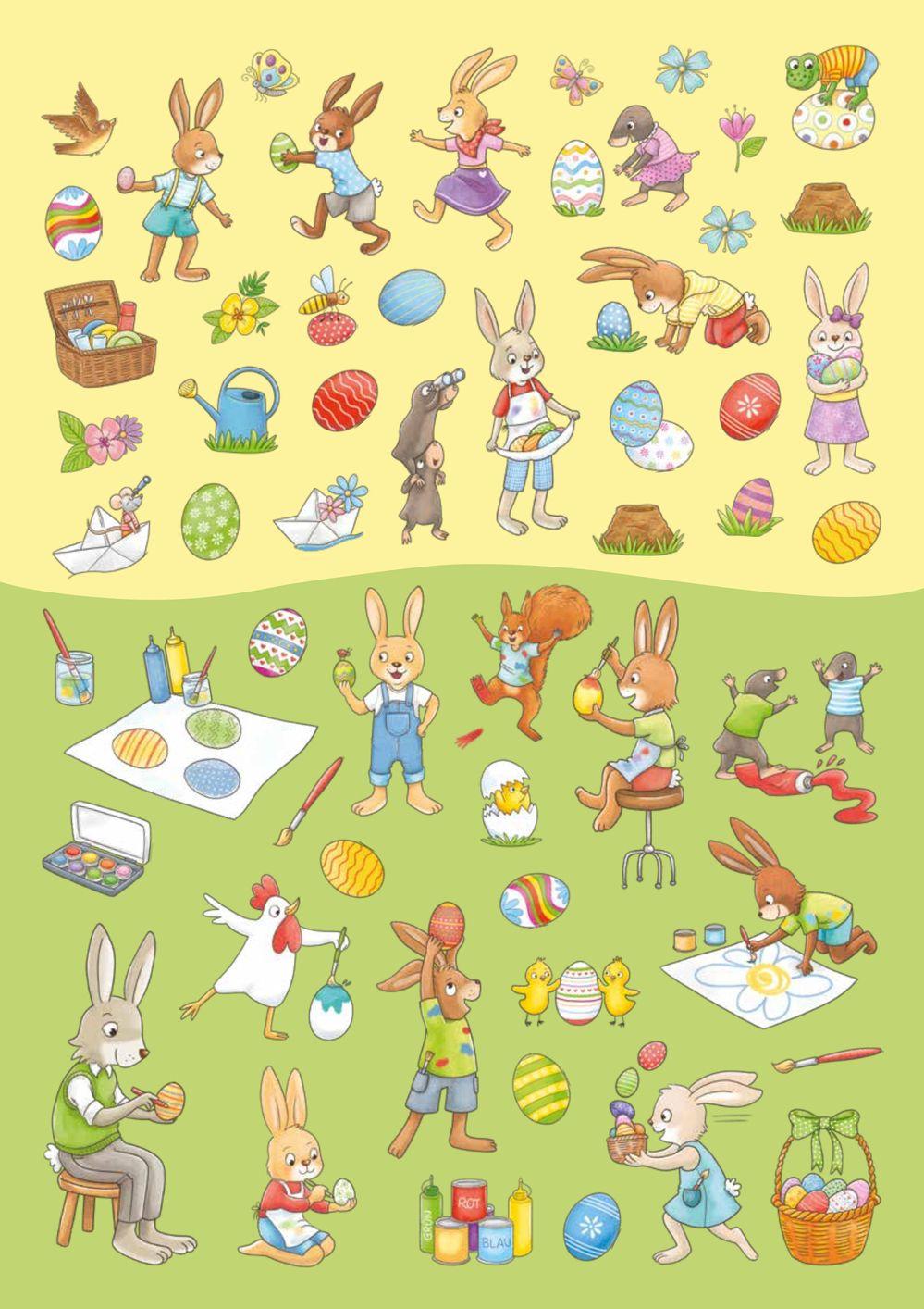 Beispielinhalt (Bild) Mein Stickeralbum Ostern