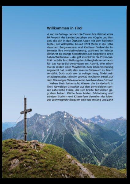 Beispielinhalt (Bild) Reiseführer Tirol. Regioführer inklusive Ebook. Ausflugsziele, Sehenswürdigkeiten, Restaurants & Hotels uvm.