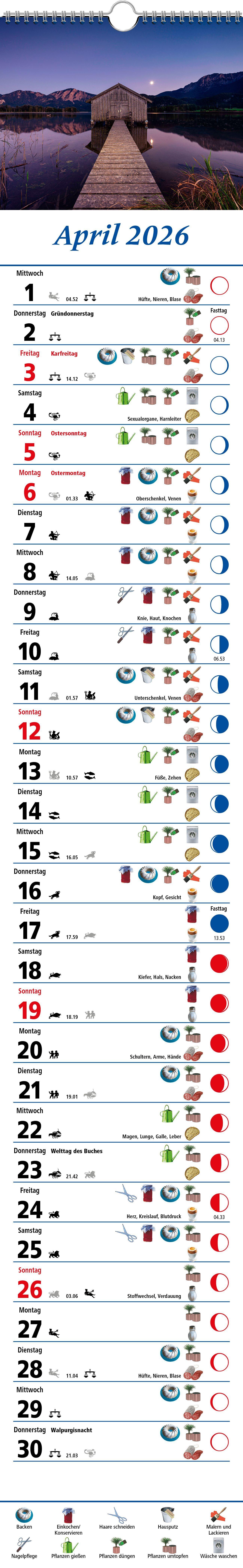 Beispielinhalt (Bild) Mondkalender 2026