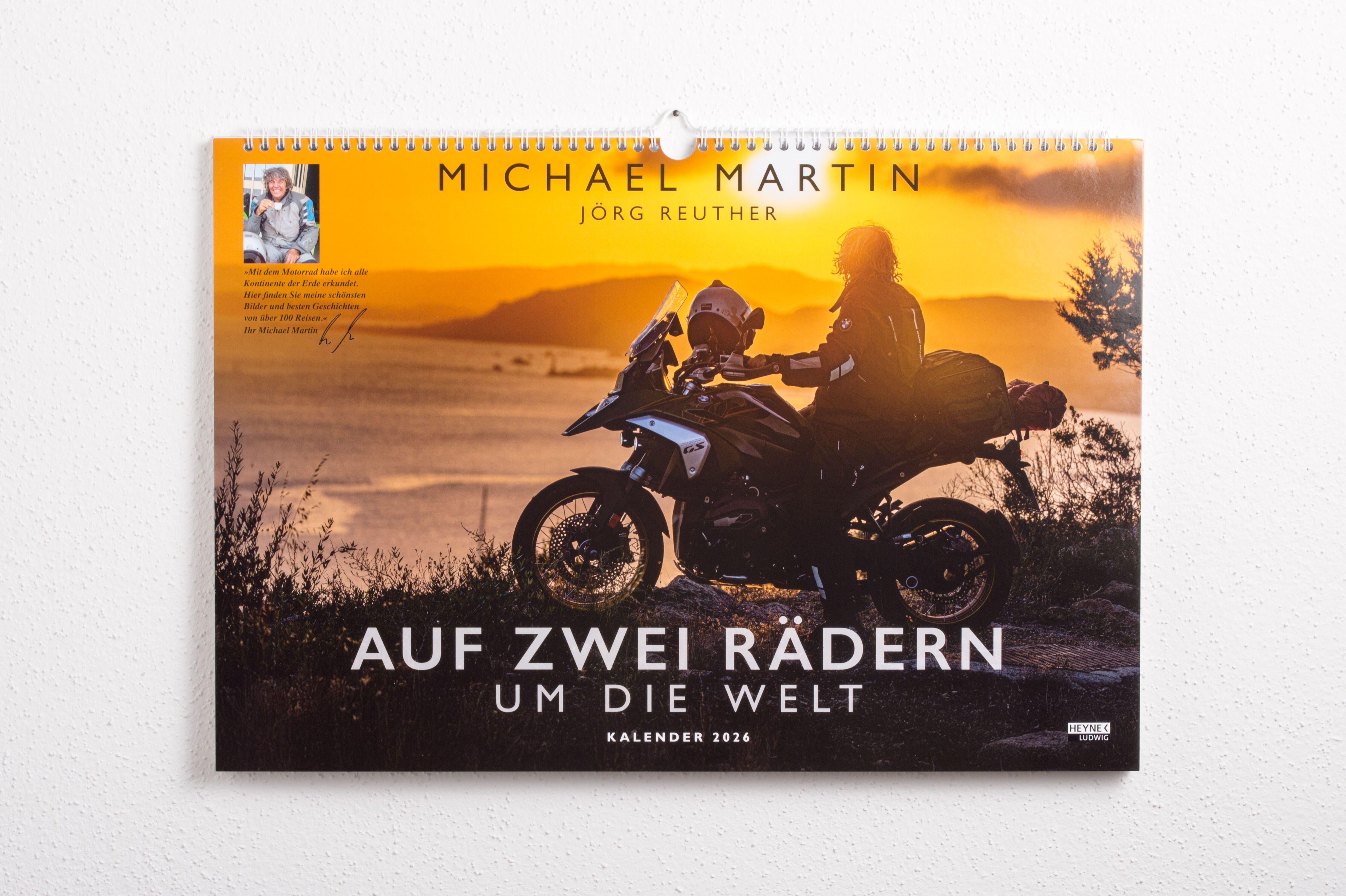 Beispielinhalt (Bild) Auf zwei Rädern um die Welt - Der Motorrad-Reise-Kalender 2026