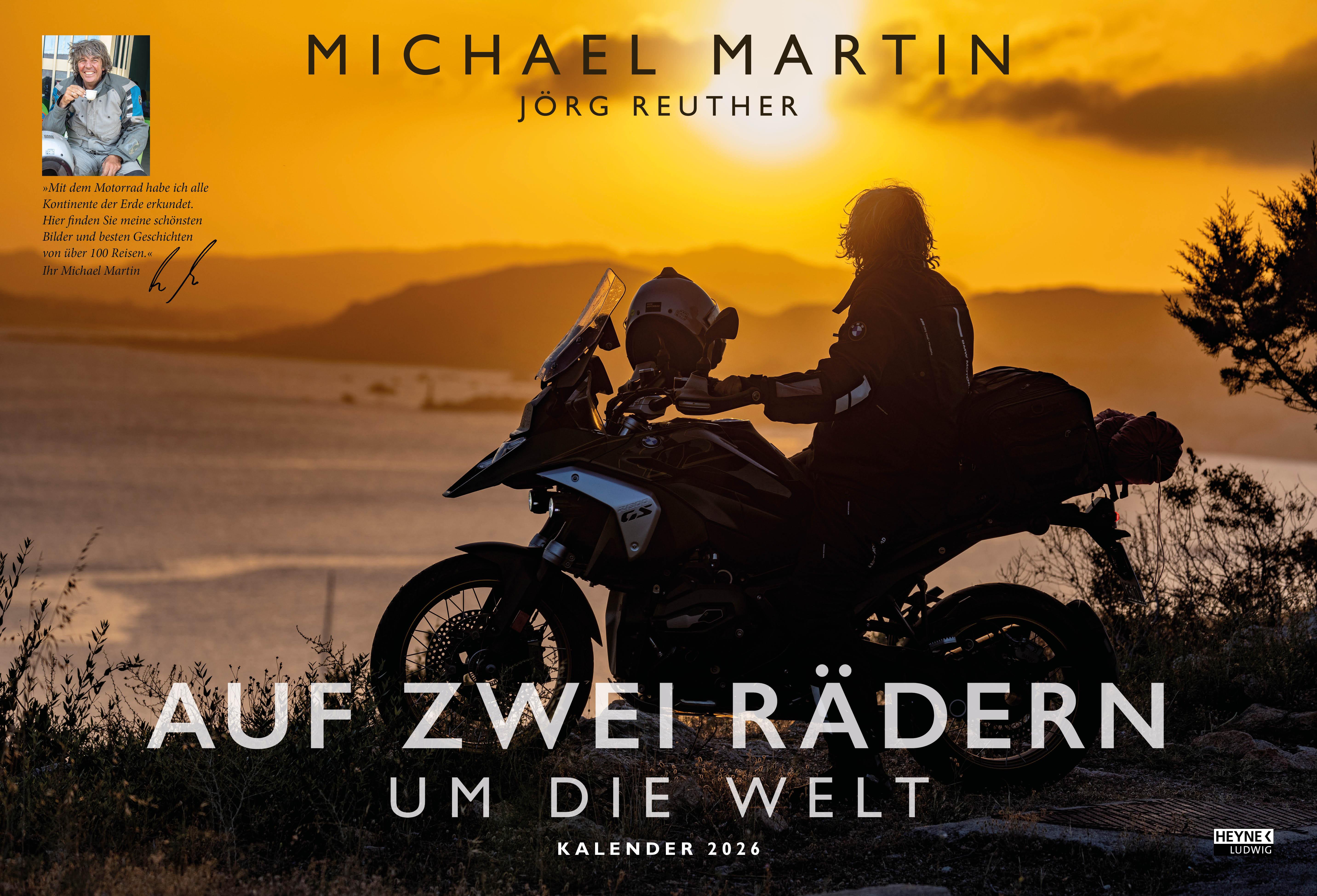 Vorderes Coverbild Auf zwei Rädern um die Welt - Der Motorrad-Reise-Kalender 2026