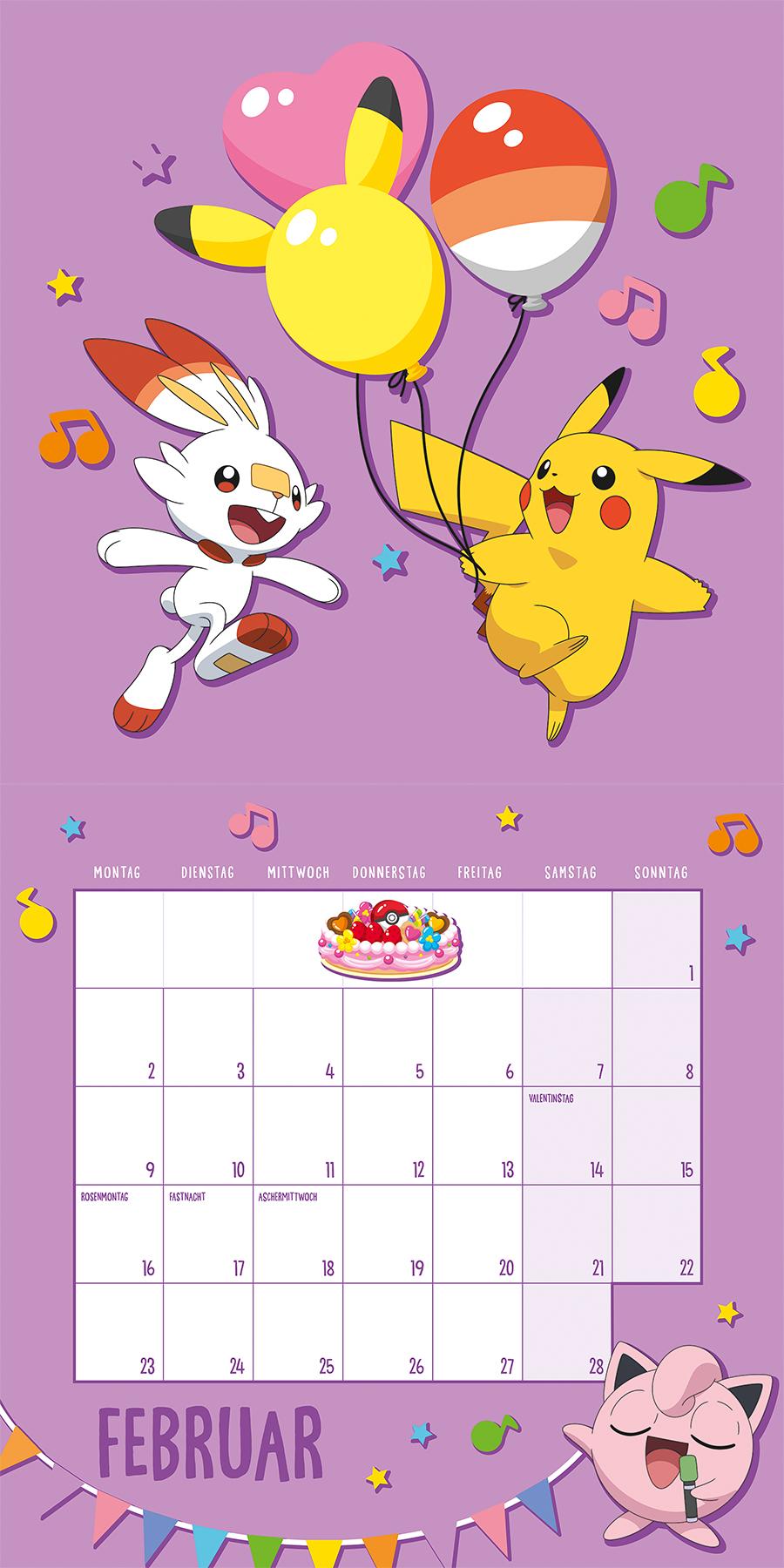 Beispielinhalt (Bild) Pokémon: Kalender 2026