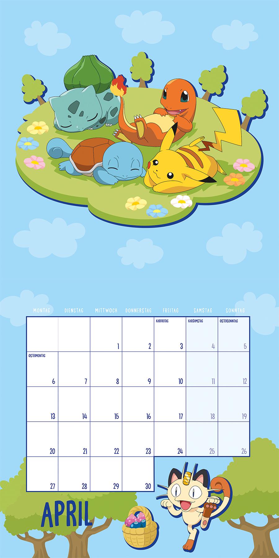Beispielinhalt (Bild) Pokémon: Kalender 2026