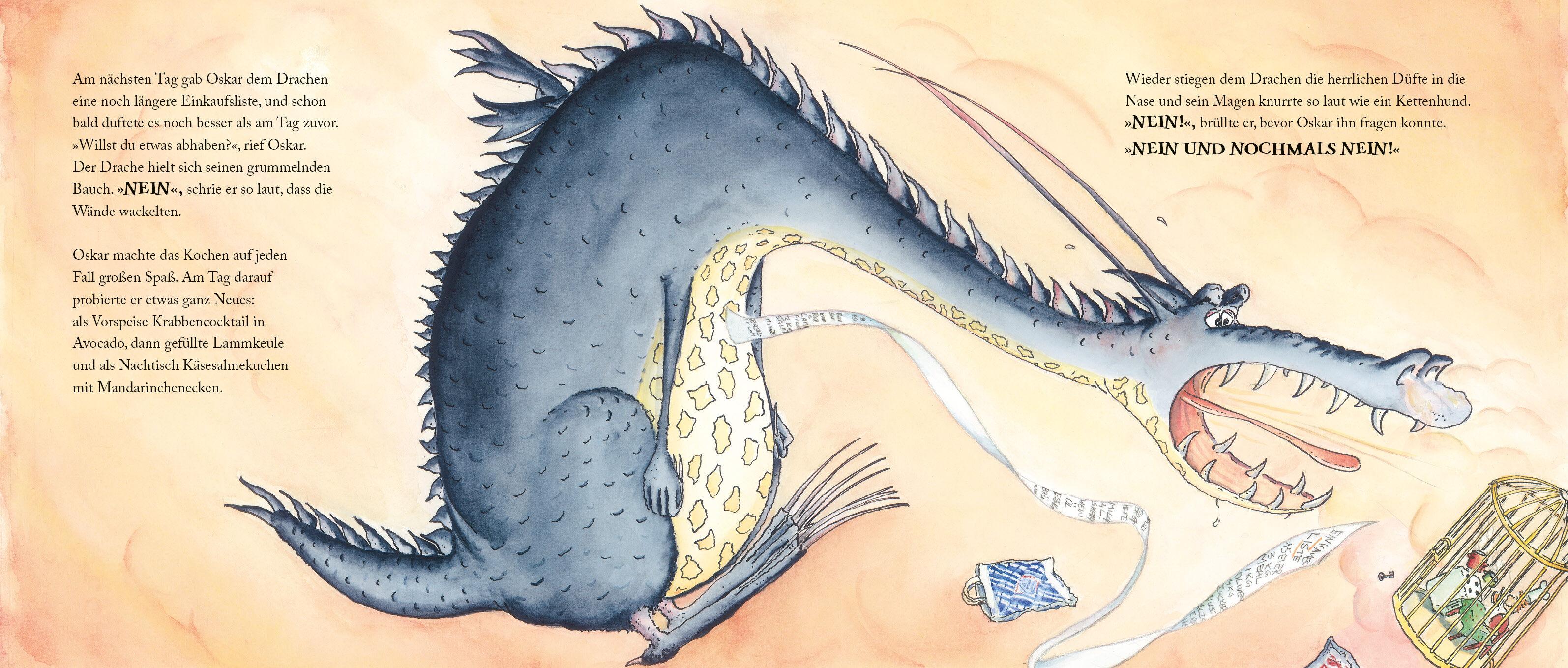 Beispielinhalt (Bild) Oskar und der sehr hungrige Drache