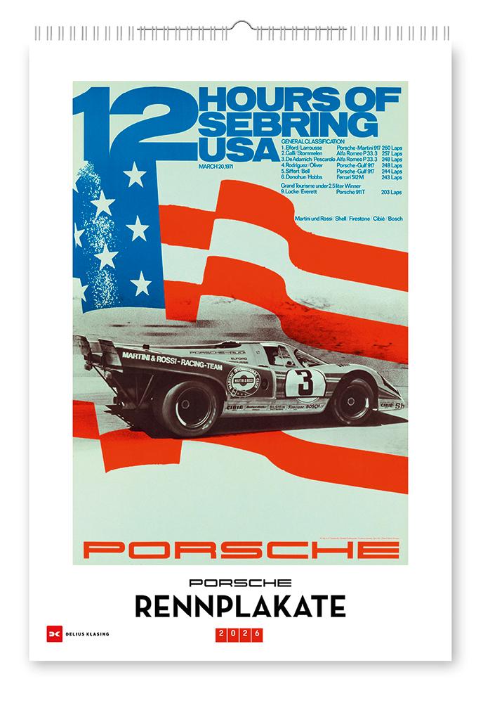 Vorderes Coverbild Porsche Rennplakate 2026