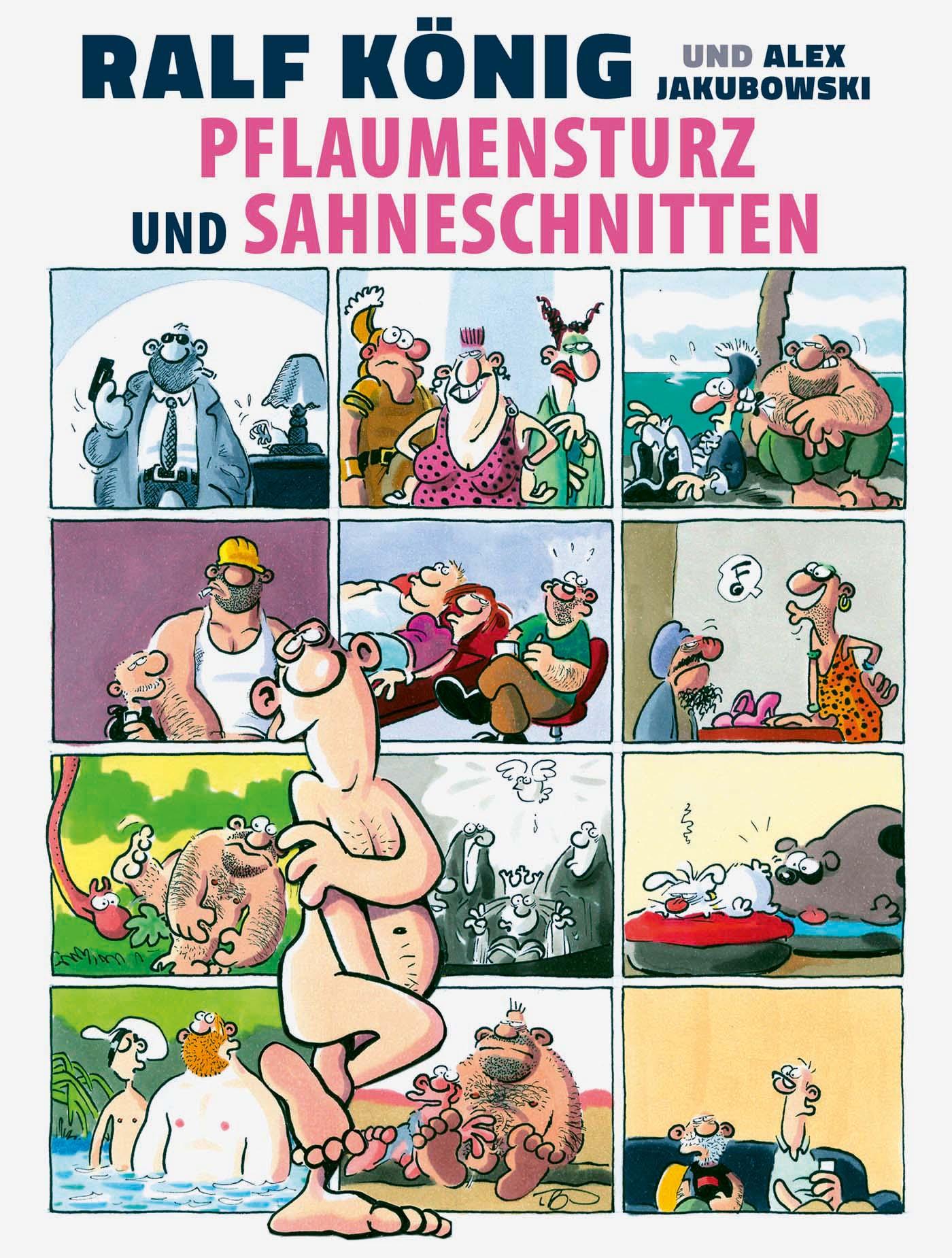 Vorderes Coverbild Pflaumensturz und Sahneschnitten - 65 Jahre Ralf König