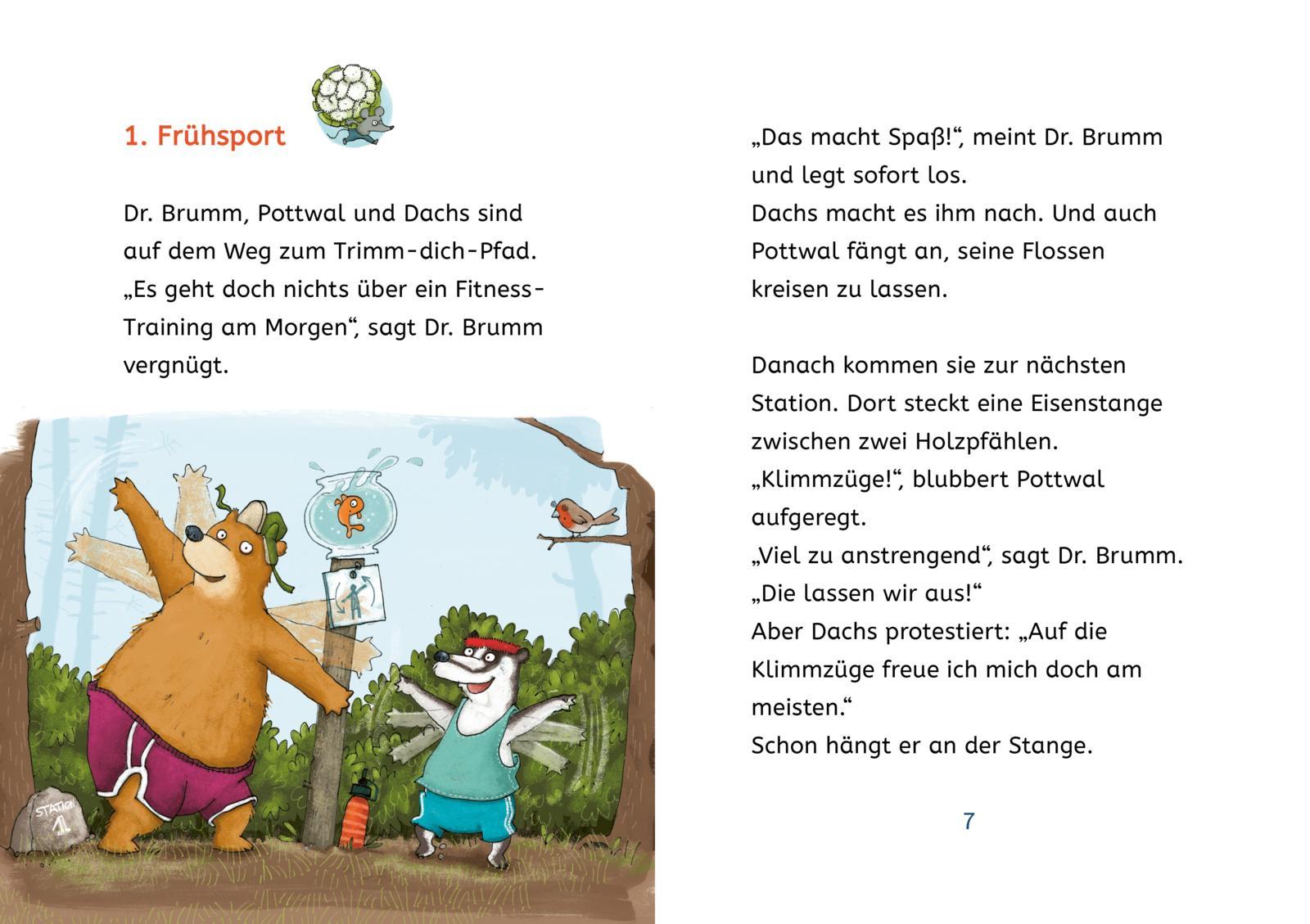 Beispielinhalt (Bild) Kleine Lesehelden: Dr. Brumm und die verflixte Gemüsekiste