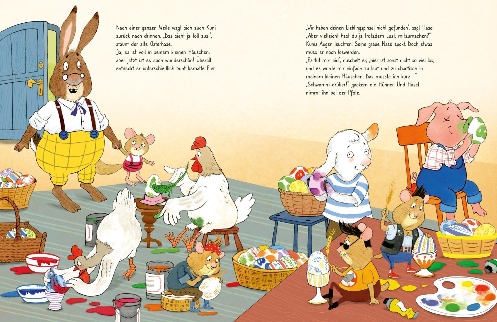 Beispielinhalt (Bild) Was Hase und Huhn an Ostern so tun