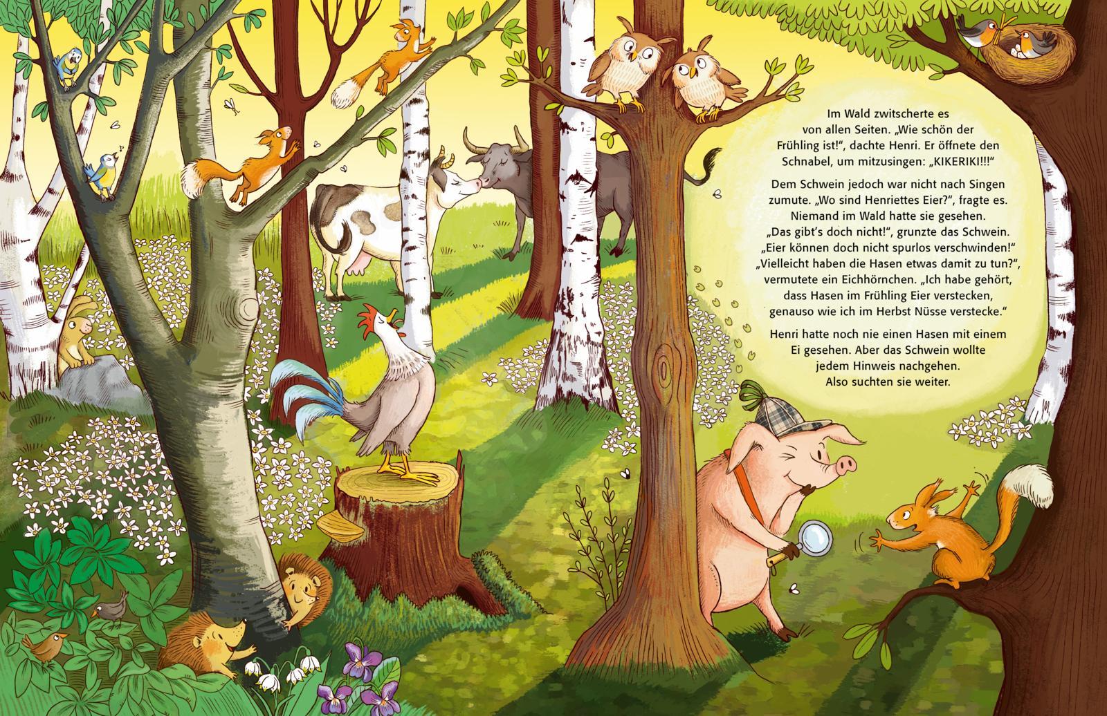 Beispielinhalt (Bild) Was Hase und Huhn an Ostern so tun