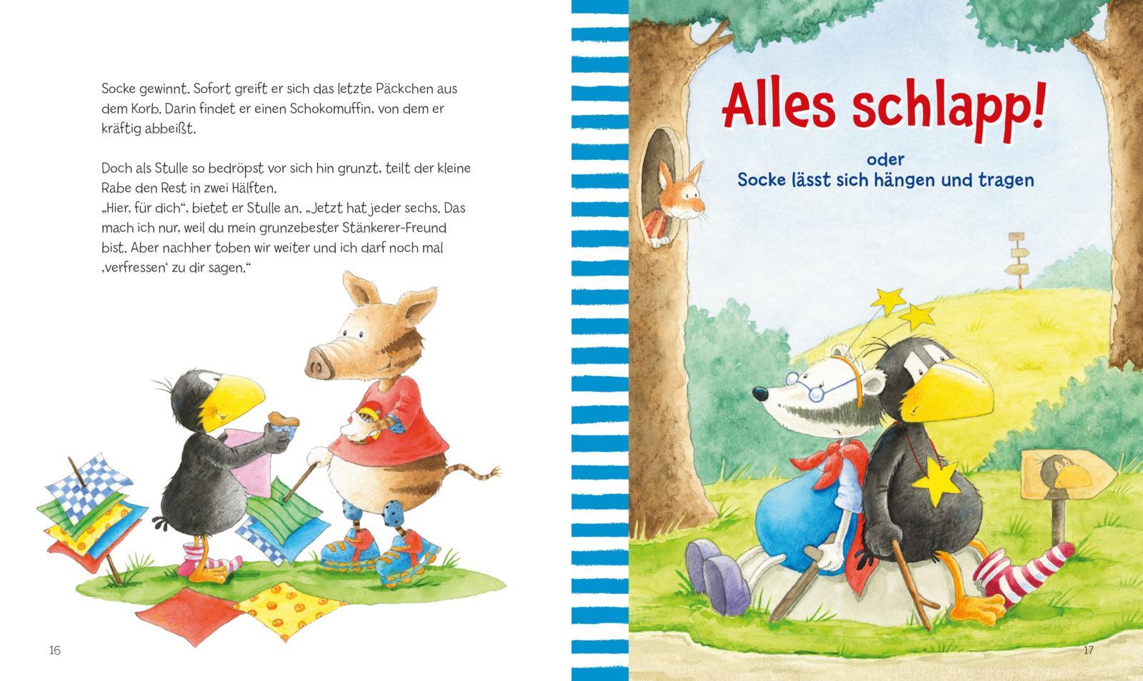 Beispielinhalt (Bild) Der kleine Rabe Socke: Kindergarten-Geschichten