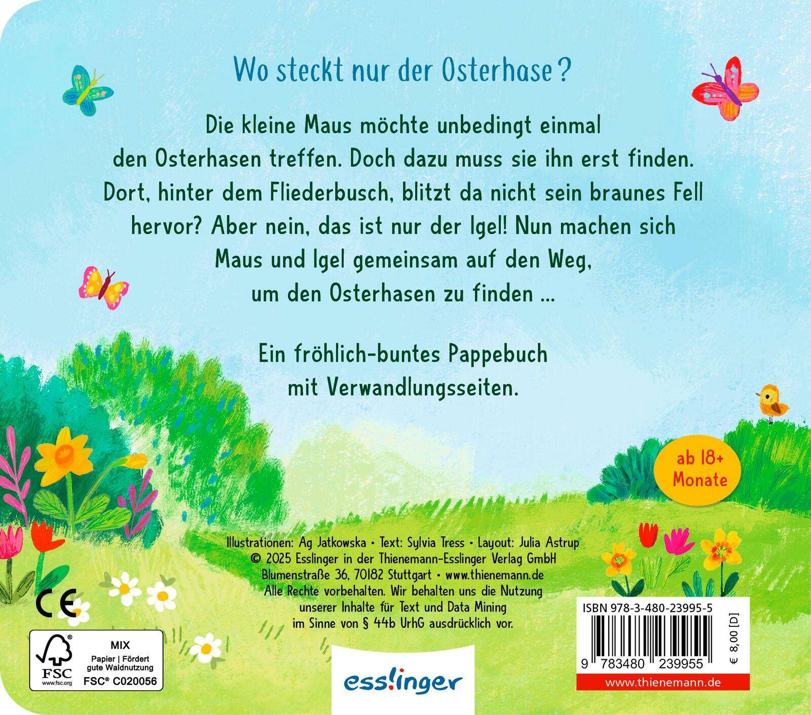 Rückseitencover Wo bist du, kleiner Osterhase?