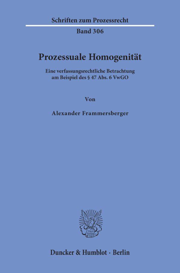 Vorderes Coverbild Prozessuale Homogenität