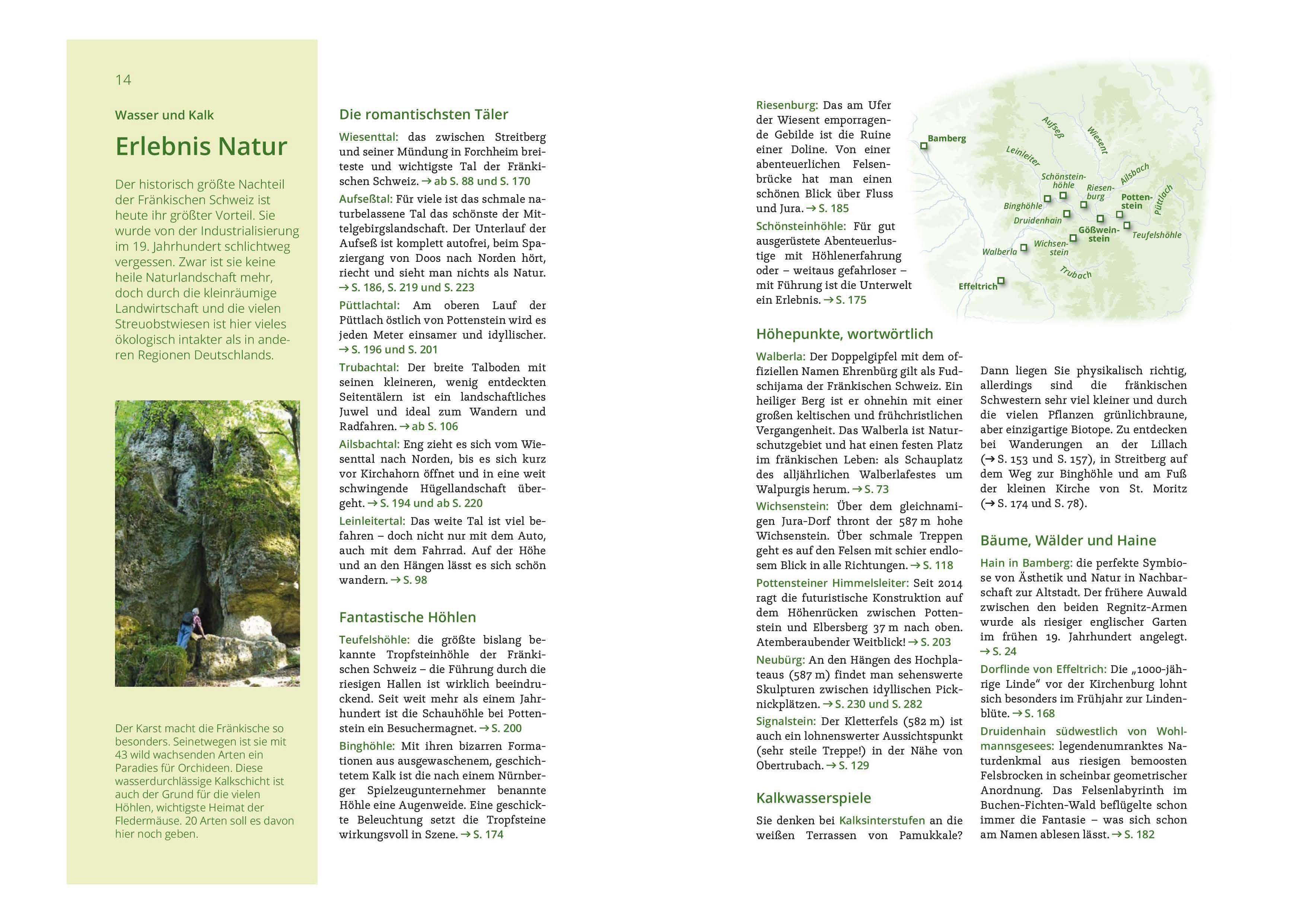 Beispielinhalt (Bild) MICHAEL MÜLLER REISEFÜHRER Fränkische Schweiz