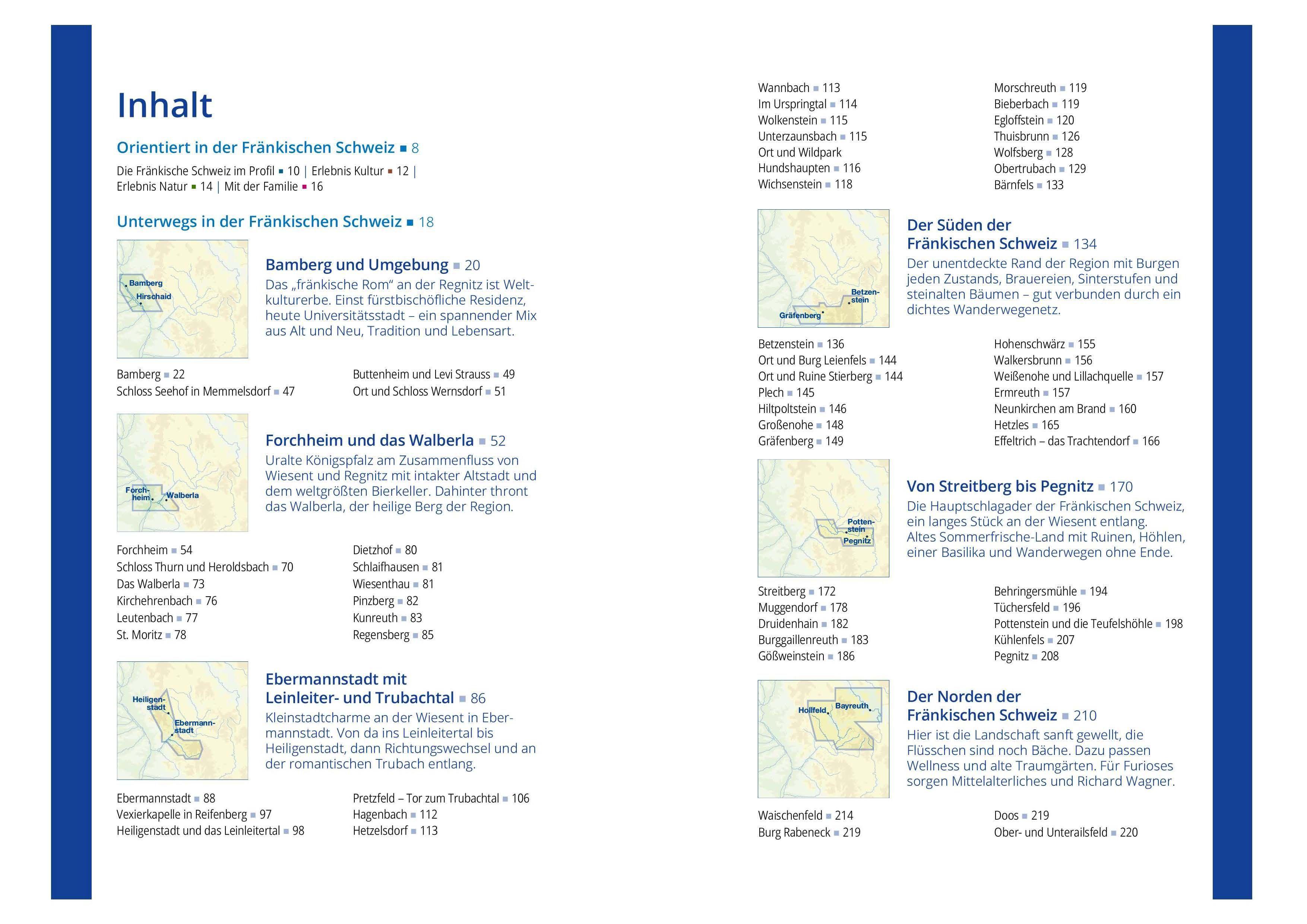 Beispielinhalt (Bild) MICHAEL MÜLLER REISEFÜHRER Fränkische Schweiz