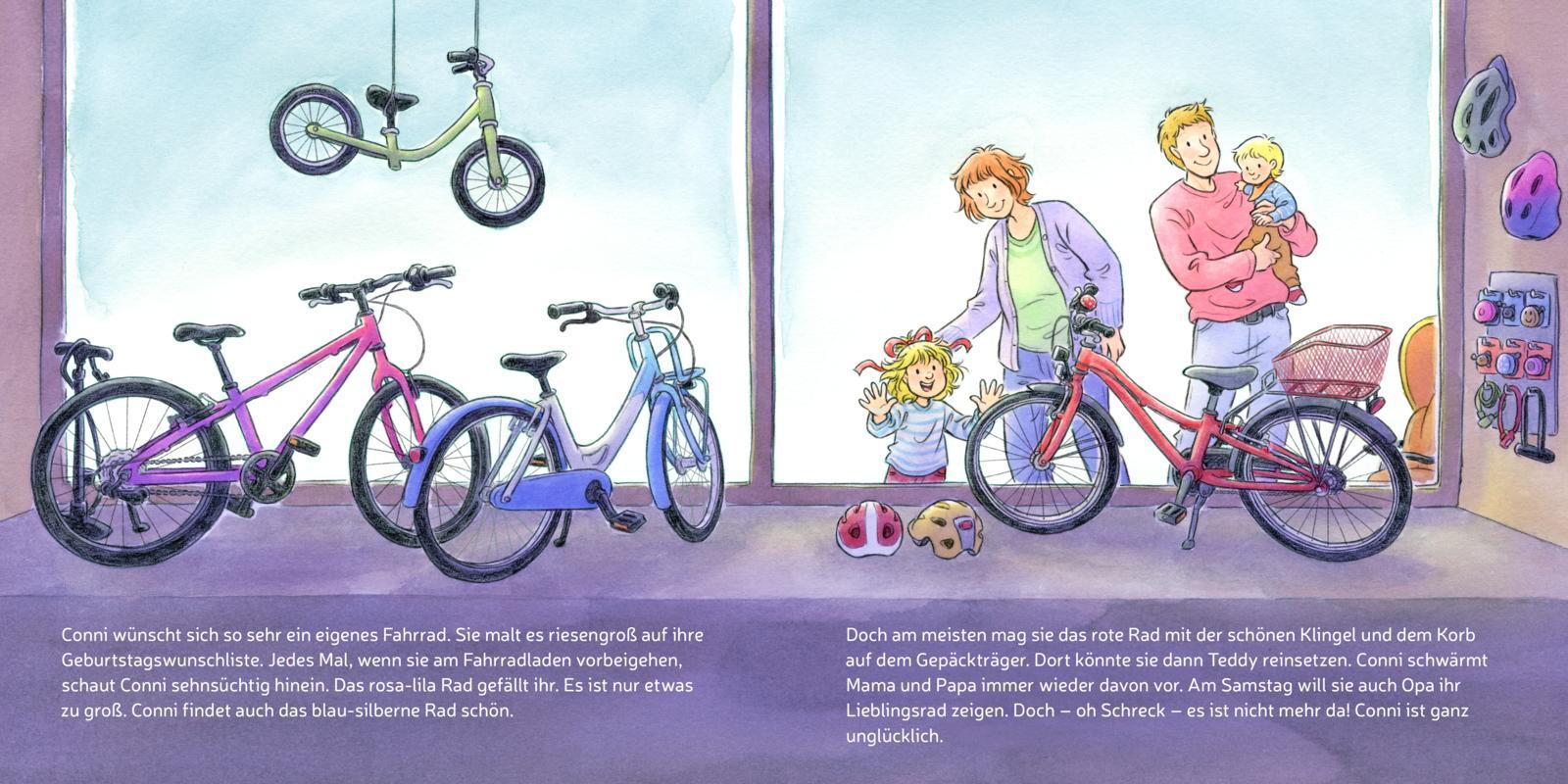 Beispielinhalt (Bild) LESEMAUS 39: Conni lernt Rad fahren
