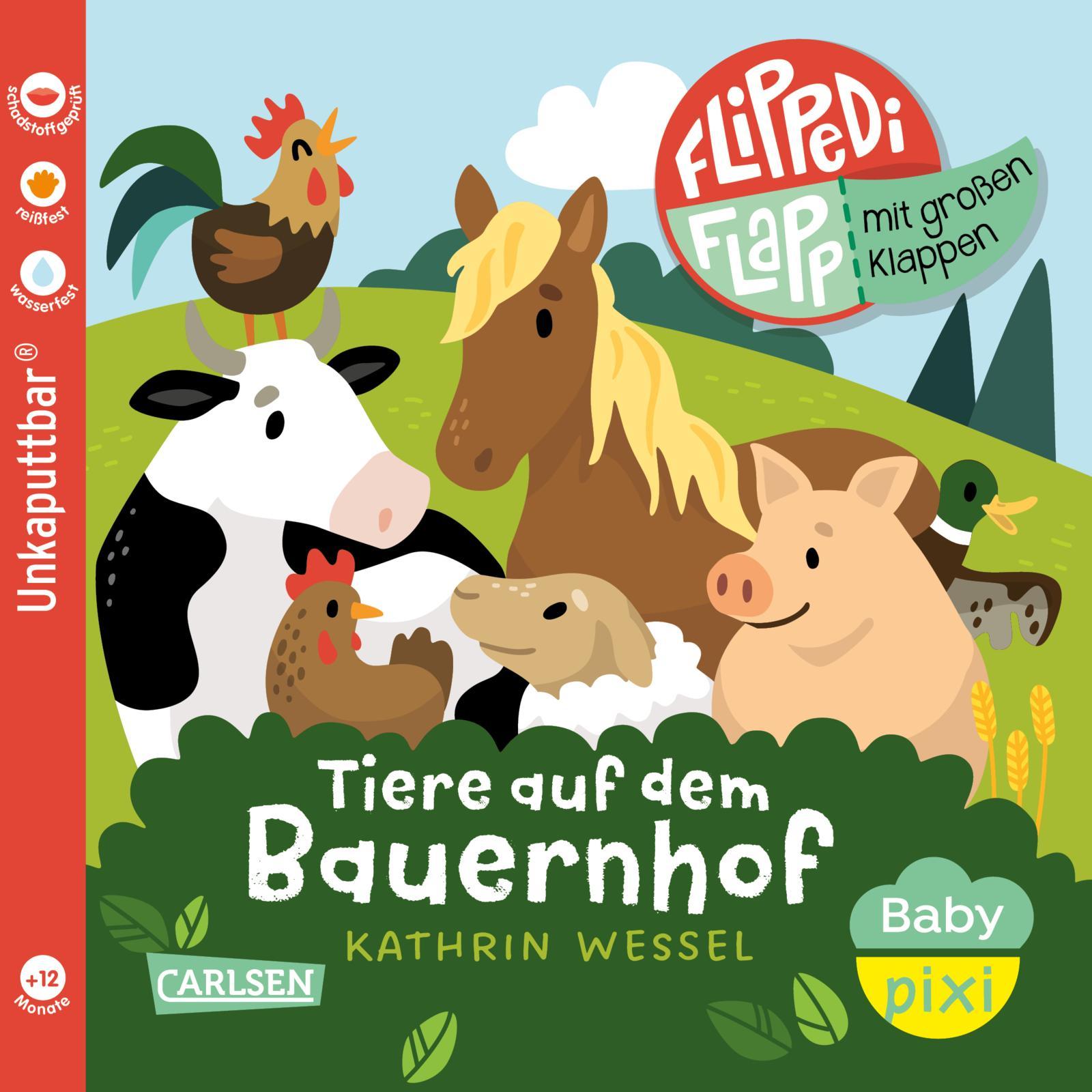 Vorderes Coverbild Baby Pixi (unkaputtbar) 141: Flippediflapp: Tiere auf dem Bauernhof