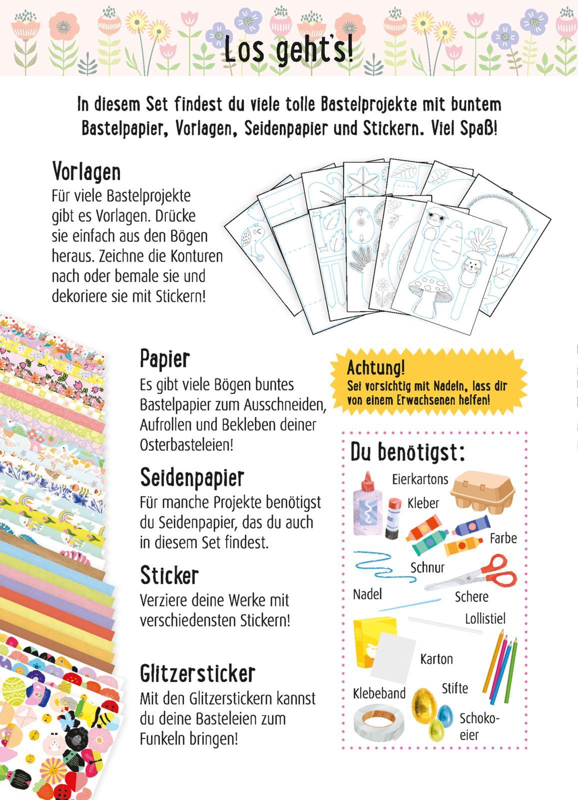 Beispielinhalt (Bild) Bastelset für Kinder: Kreatives Bastelset: Ostern