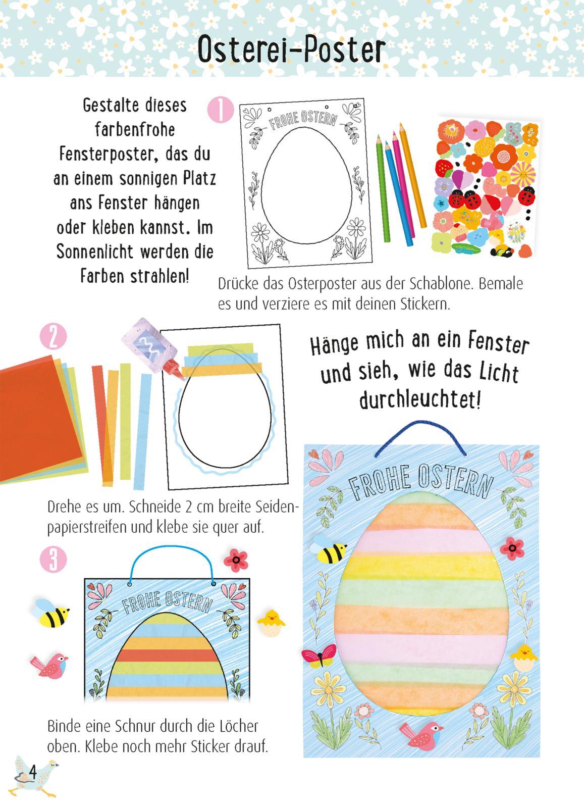 Beispielinhalt (Bild) Bastelset für Kinder: Kreatives Bastelset: Ostern