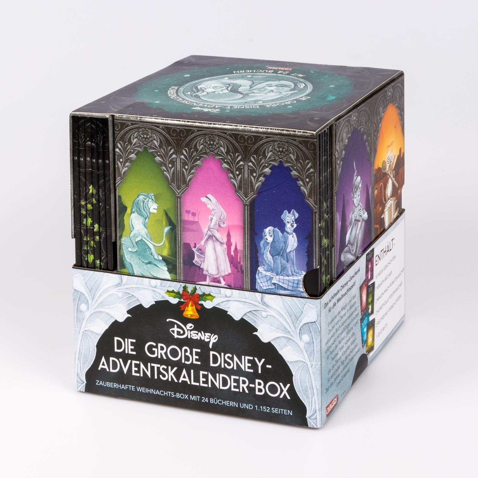 Beispielinhalt (Bild) Disney: Die große Disney-Adventskalender-Box 2025 - Zauberhafte Weihnachts-Box mit 24 Büchern und 1.152 Seiten für Young Adults