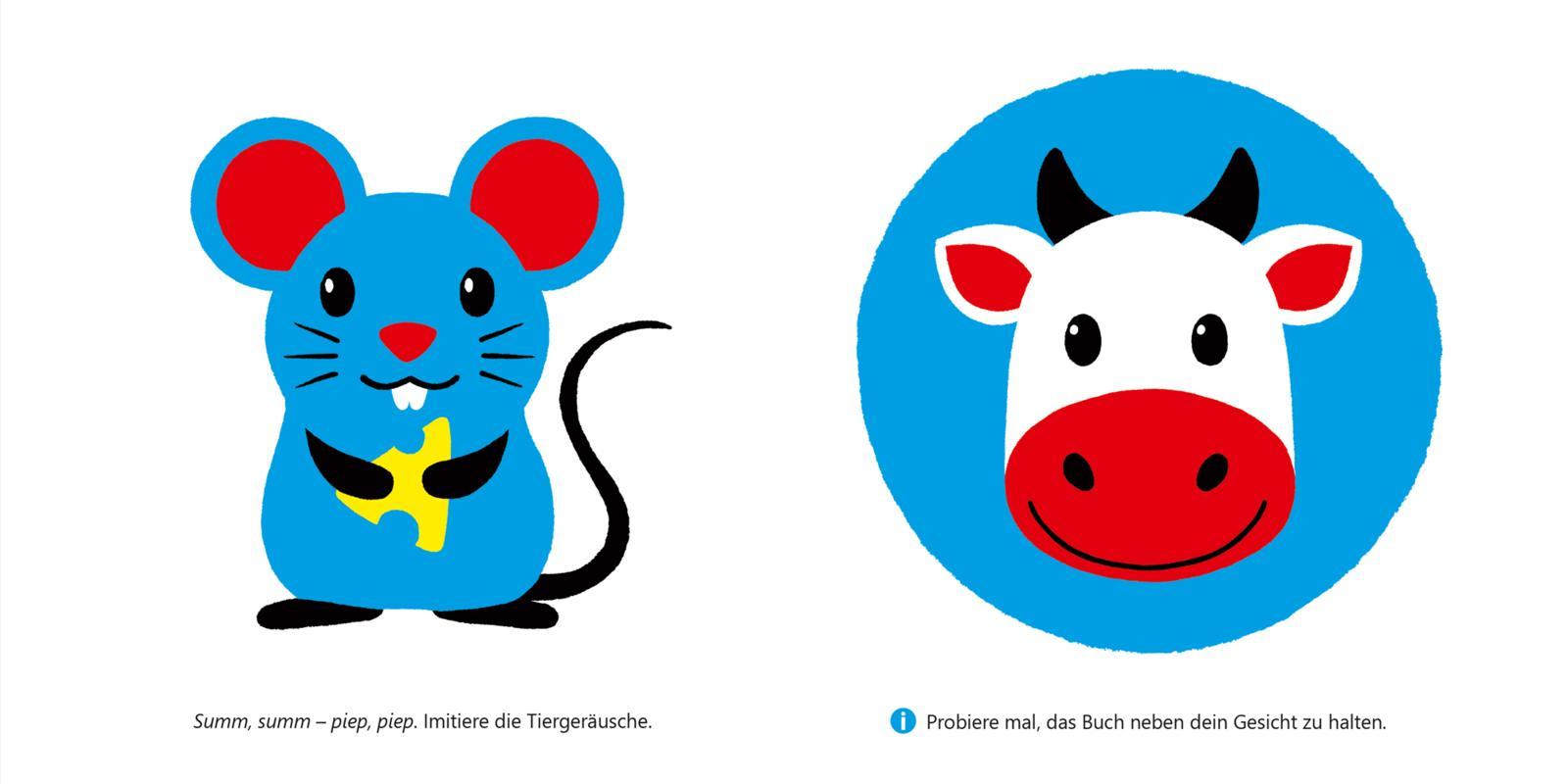 Beispielinhalt (Bild) Baby Pixi (unkaputtbar) 163: Mein Baby-Pixi-Buggybuch: Mein erstes Kontrastbuch Tiere ab 6 Monaten