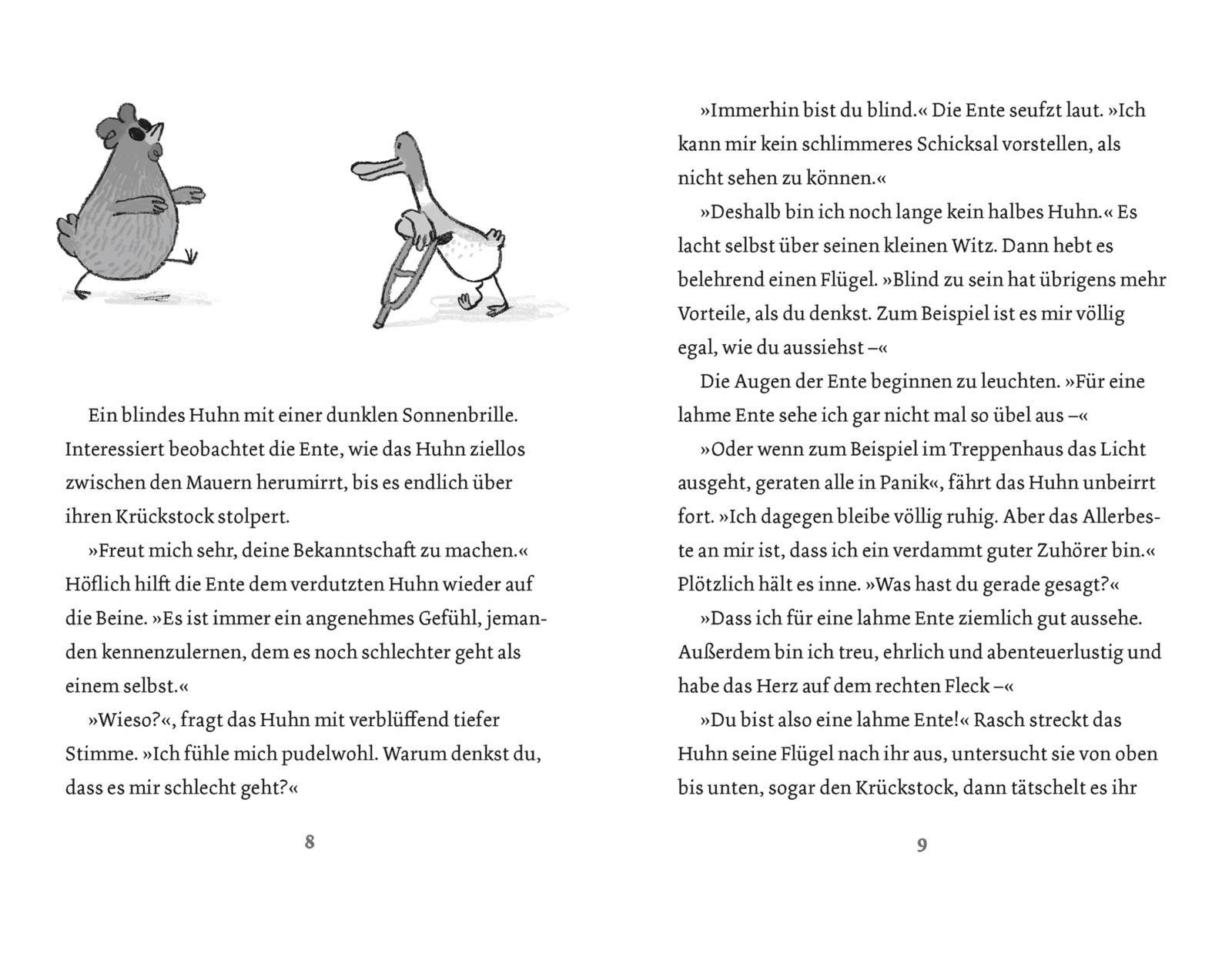 Beispielinhalt (Bild) Lahme Ente, blindes Huhn