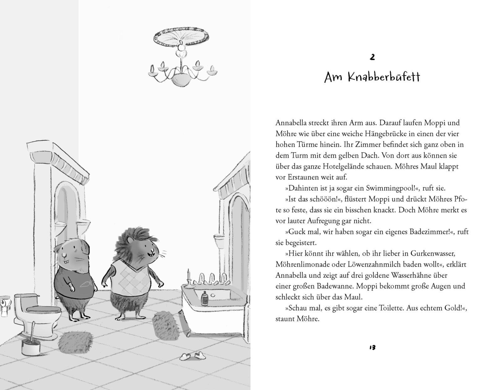 Beispielinhalt (Bild) Moppi und Möhre - Abenteuer im Meerschweinchenhotel