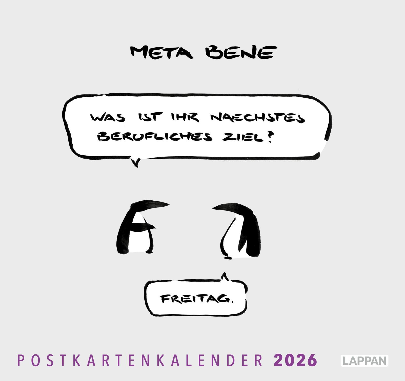 Vorderes Coverbild meta bene Postkartenkalender 2026