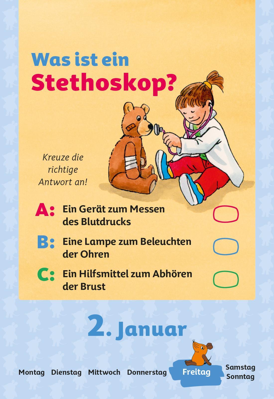 Beispielinhalt (Bild) Frag doch mal ... die Maus: Tageskalender 2026 - Mein Kalender für jeden Tag!