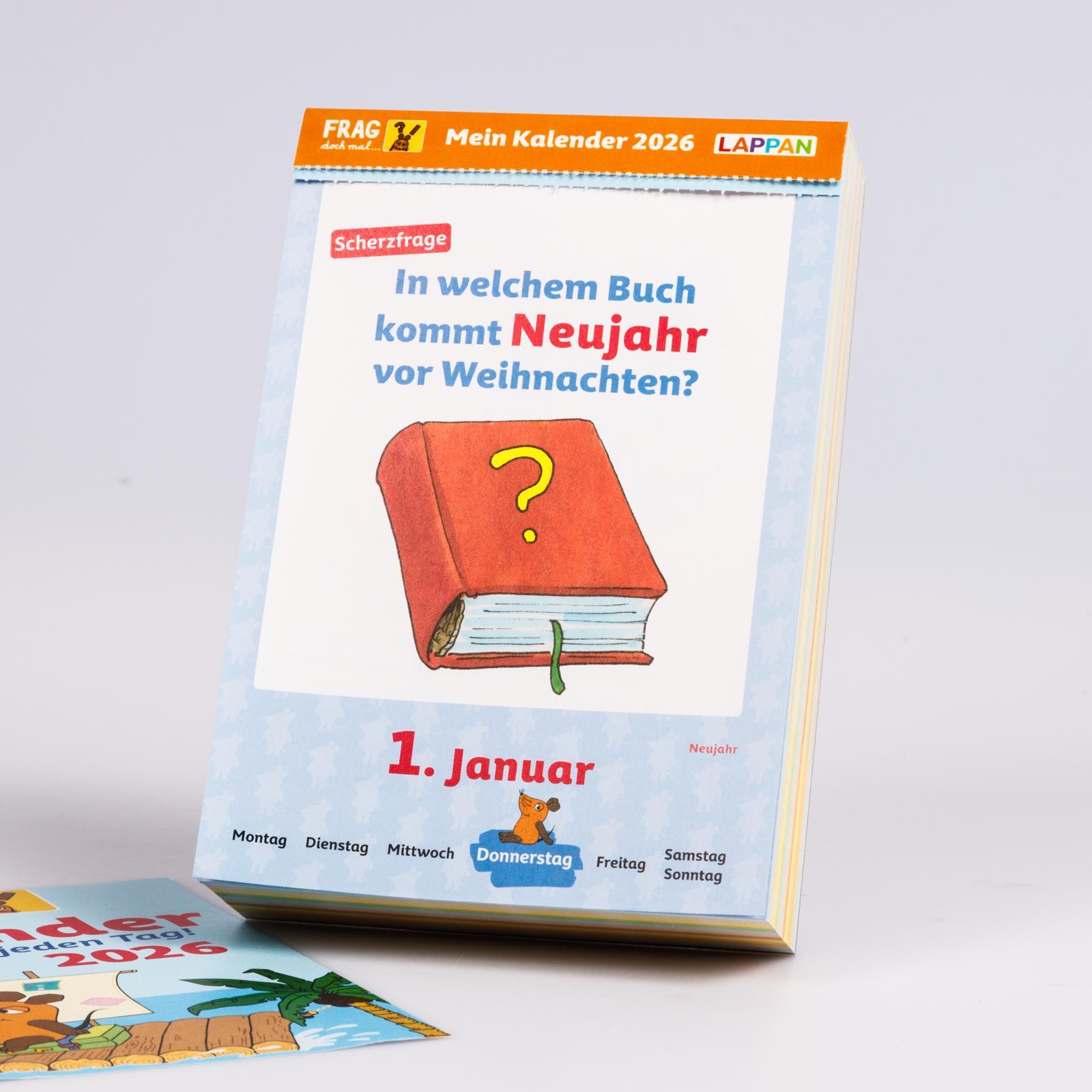 Beispielinhalt (Bild) Frag doch mal ... die Maus: Tageskalender 2026 - Mein Kalender für jeden Tag!
