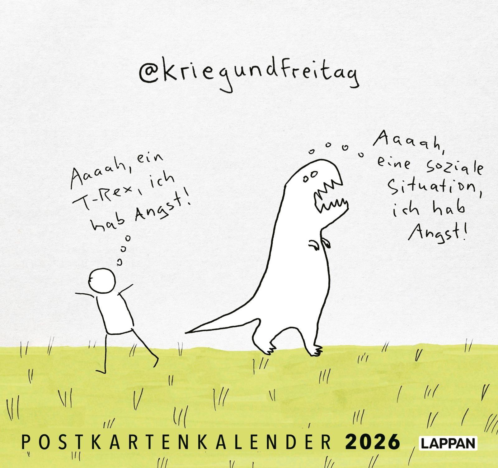 Vorderes Coverbild kriegundfreitag: Postkartenkalender 2026