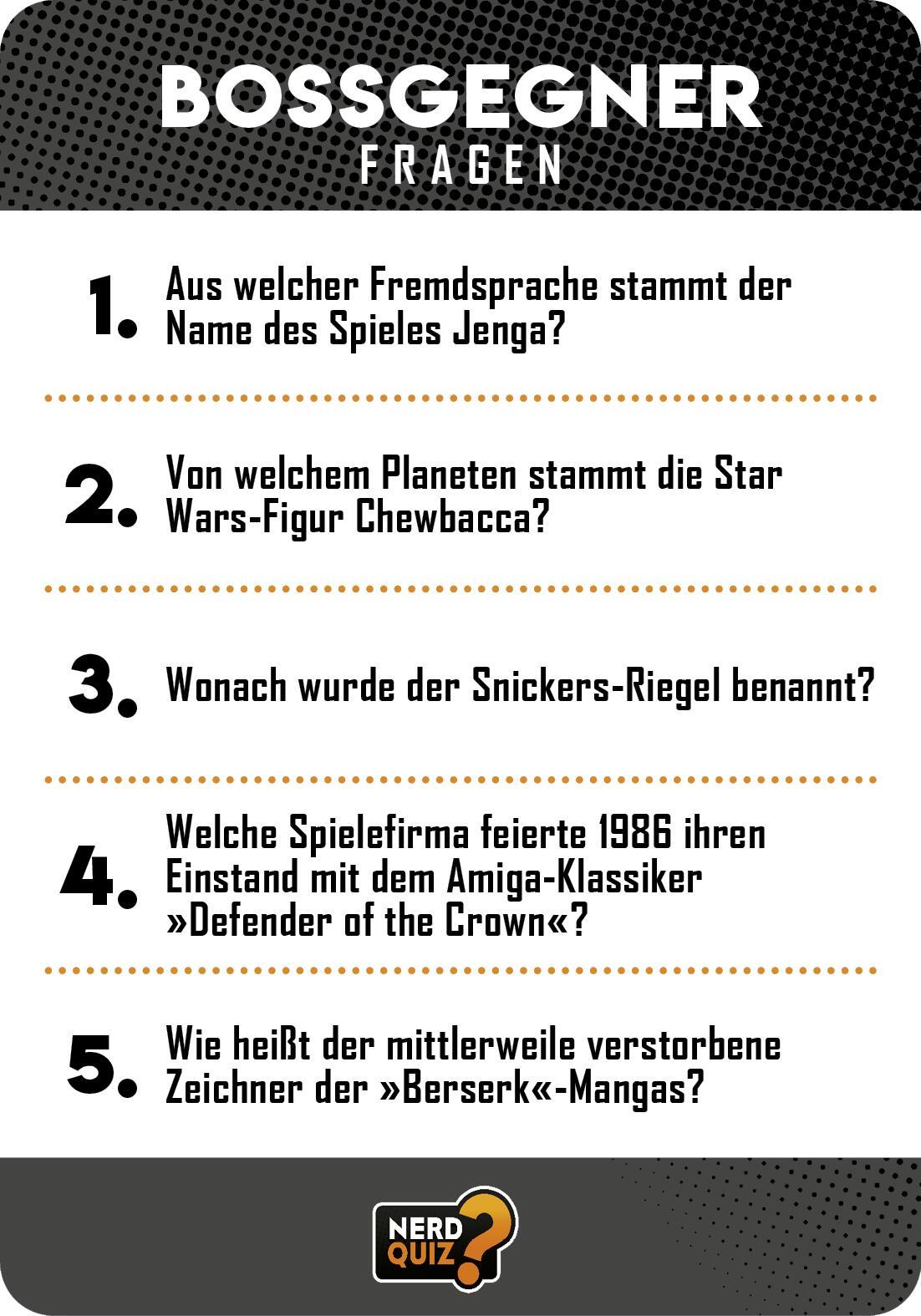Beispielinhalt (Bild) Nerd Quiz - das Kartenspiel