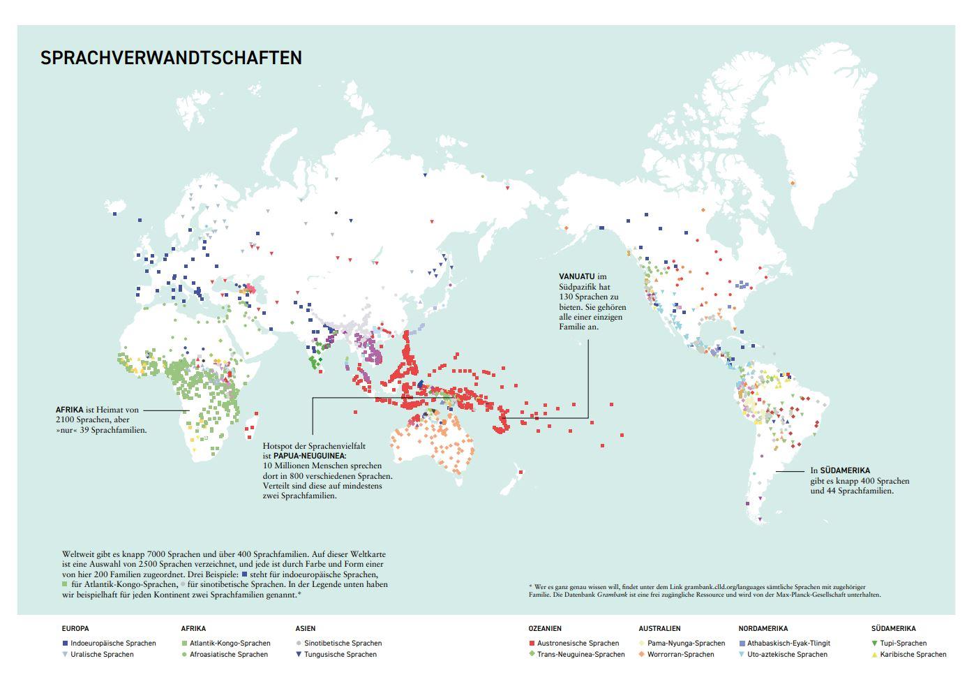 Beispielinhalt (Bild) Atlas der vom Aussterben bedrohten Sprachen